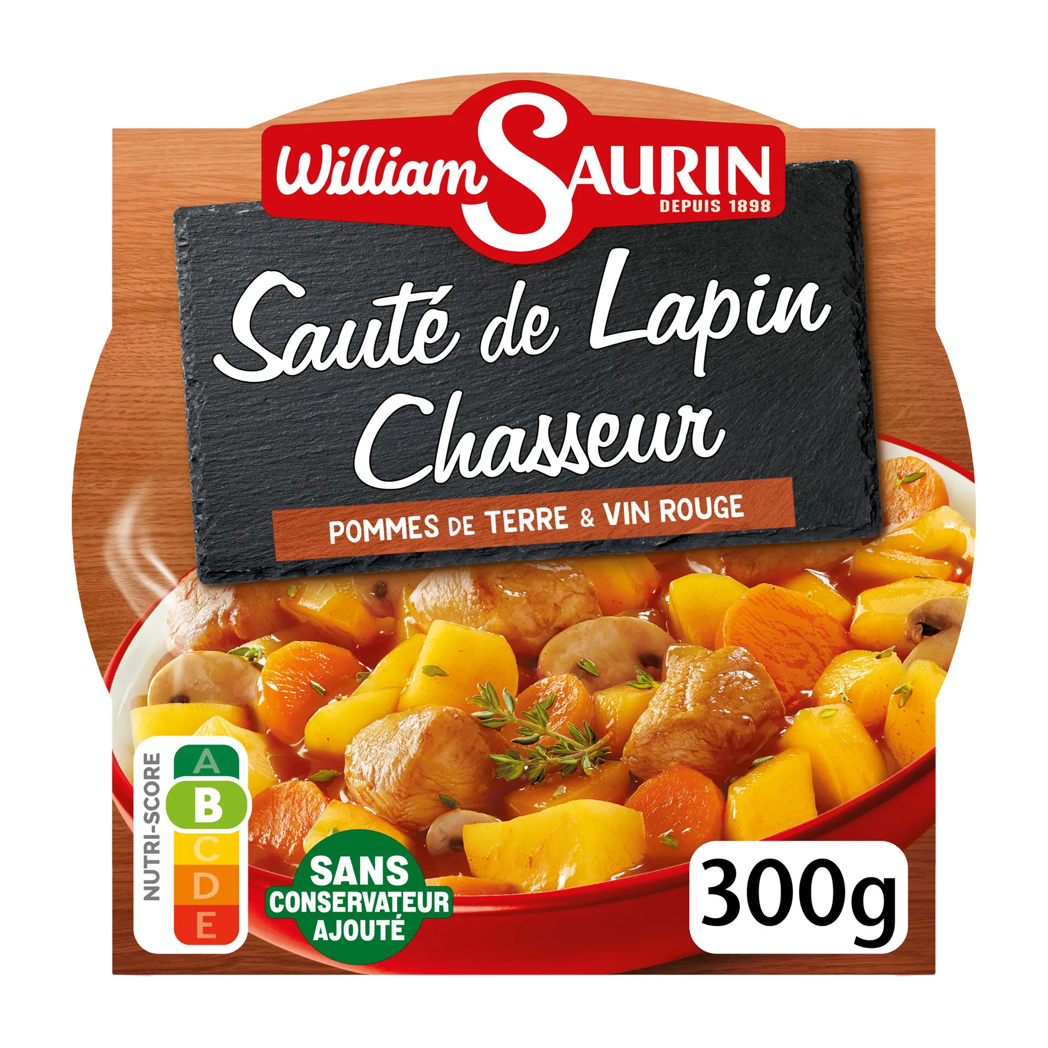 WILLIAM SAURIN Sauté de lapin chasseur aux pormmes de terre et vin blanc