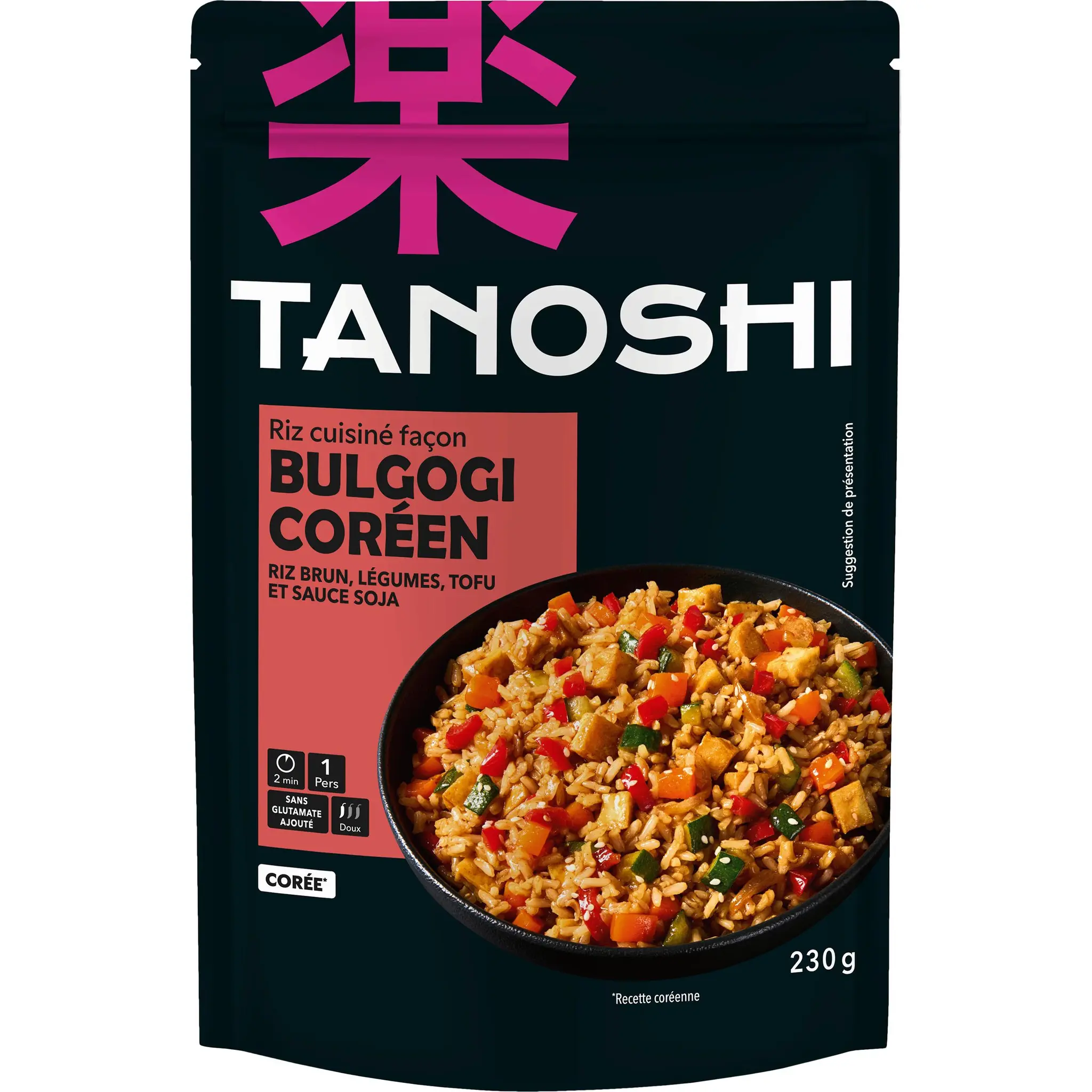 TANOSHI Riz cuisiné façon bulgogi coréen au riz brun légumes tofu