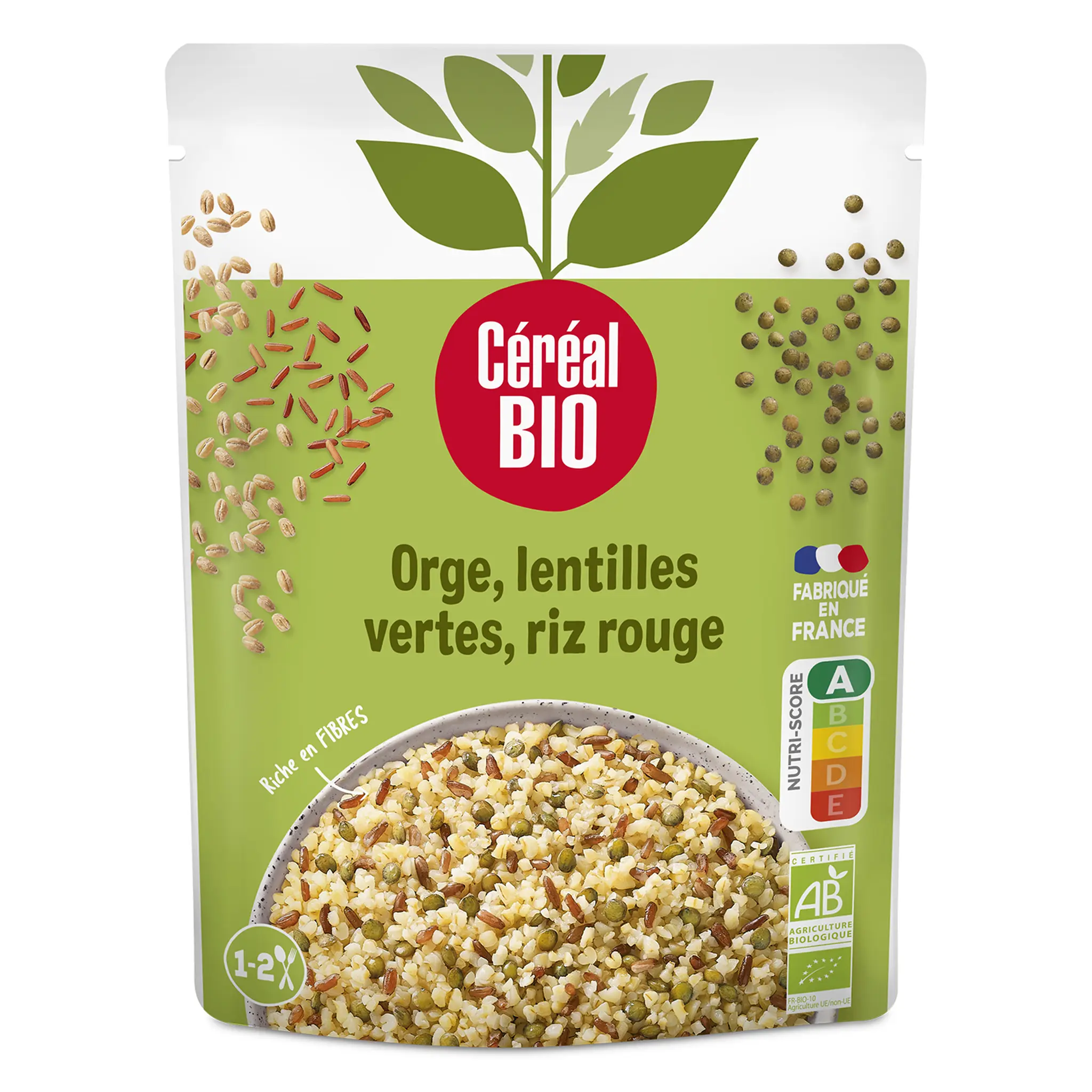 CÉRÉAL BIO Orge lentilles vertes et riz rouge sachet express