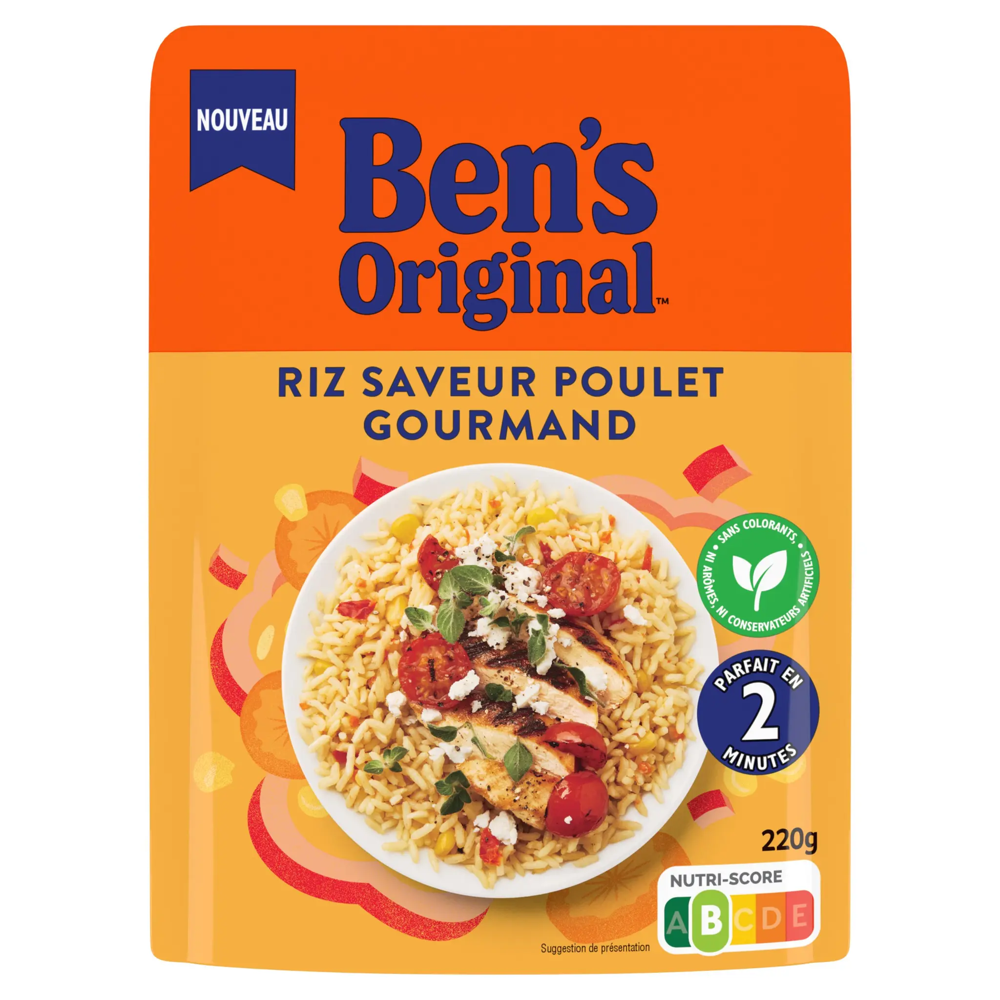 BEN'S ORIGINAL Riz micro ondable saveur poulet gourmand