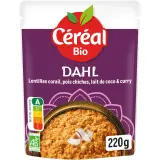 CÉRÉAL BIO Dahl de lentilles bio corail pois chiches lait de coco cumin sachet express
