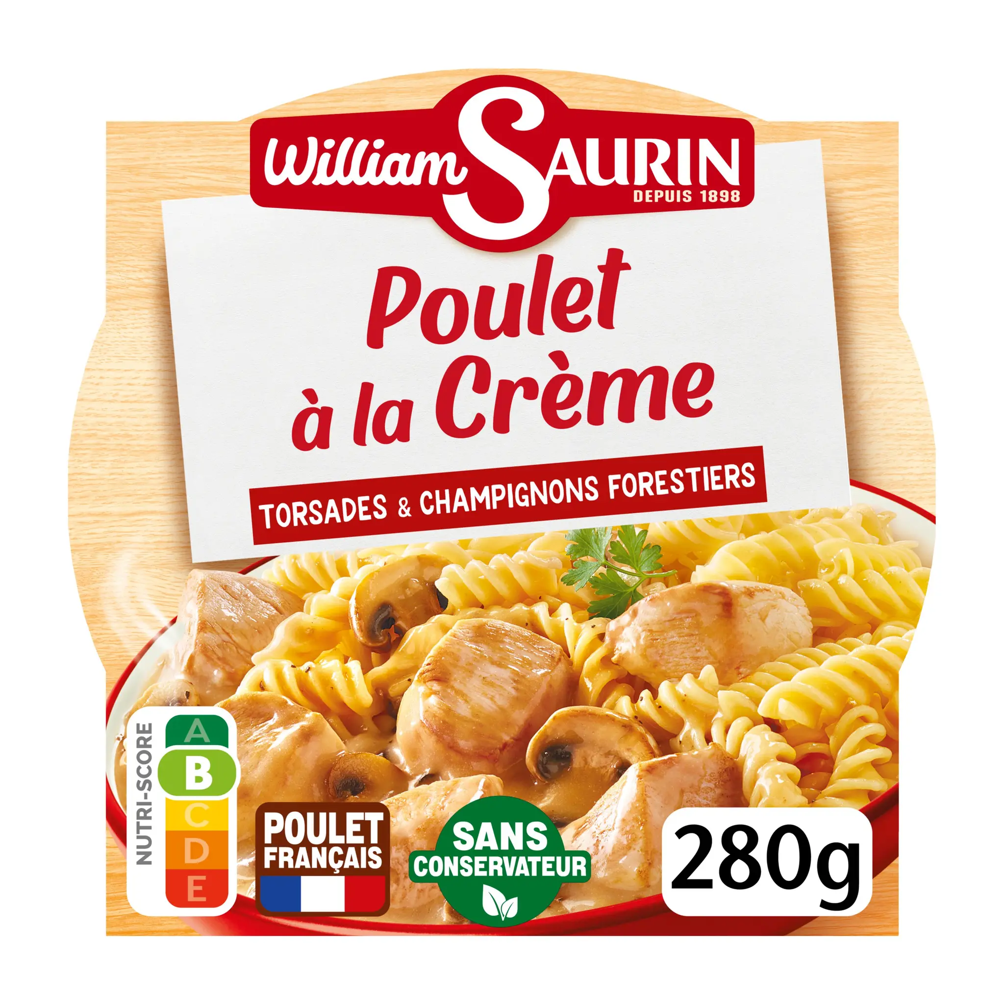 WILLIAM SAURIN Torsades au poulet à la crème torsades et champignons forestiers
