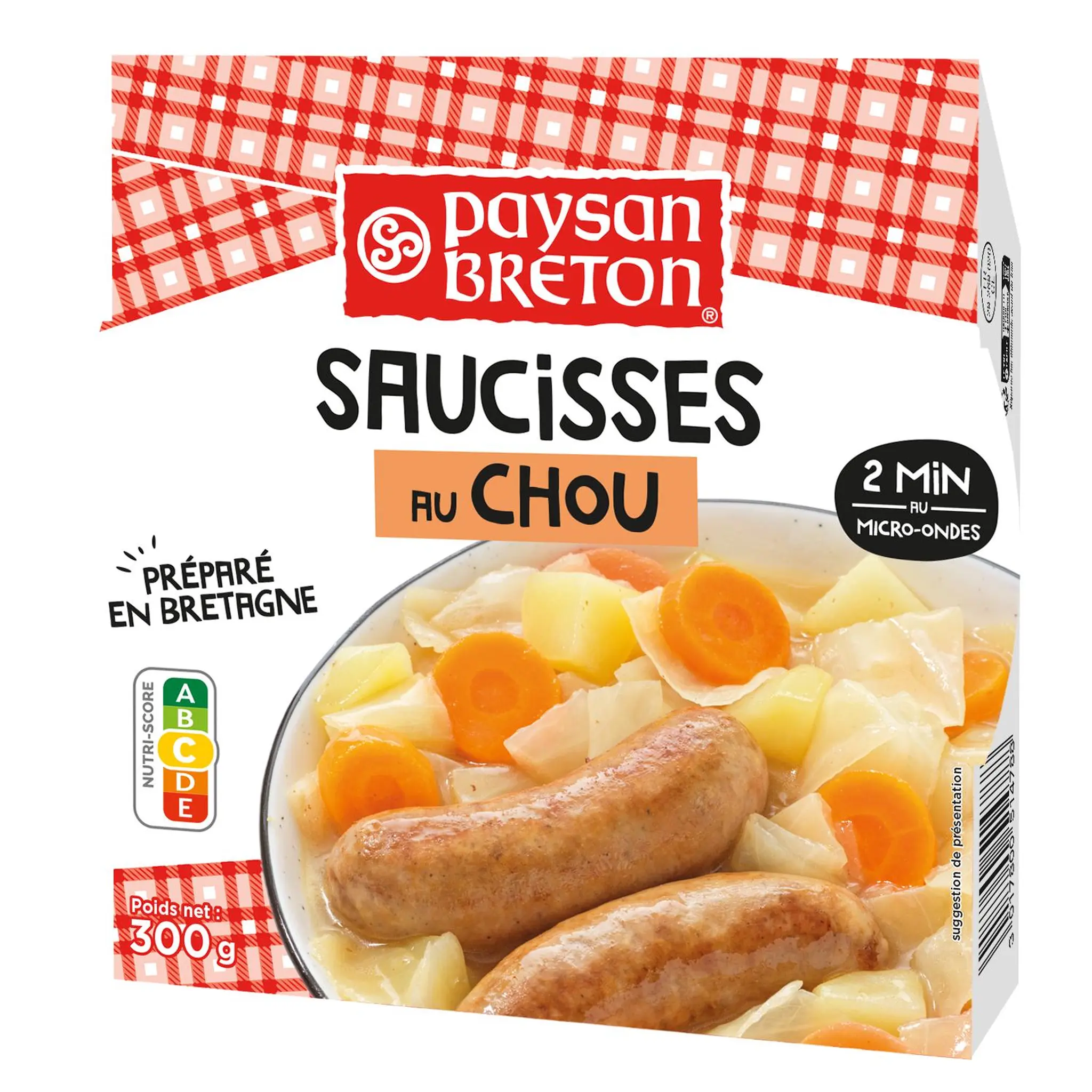 PAYSAN BRETON Saucisses au chou barquette 2min au micro-ondes