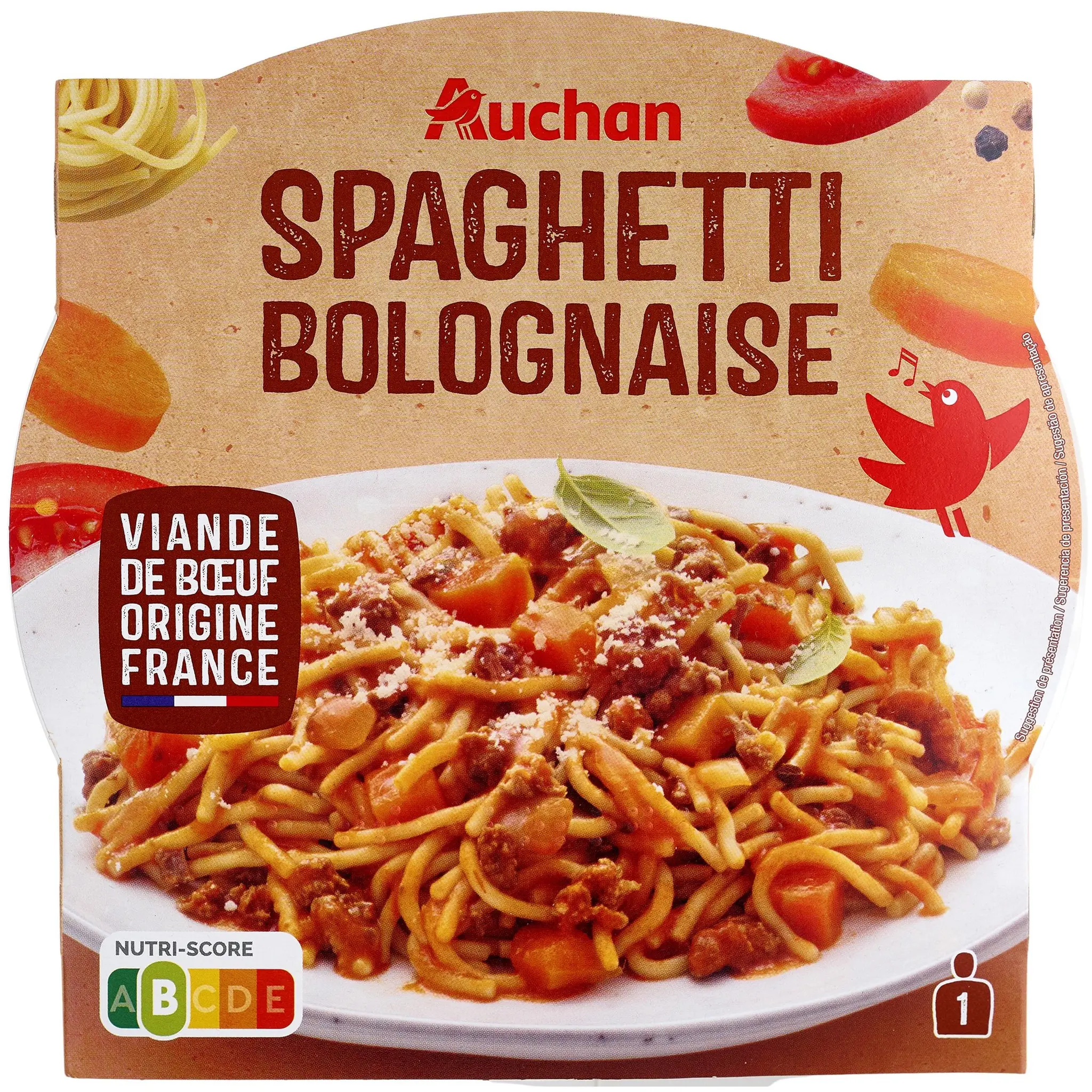 AUCHAN Spaghetti à la bolognaise