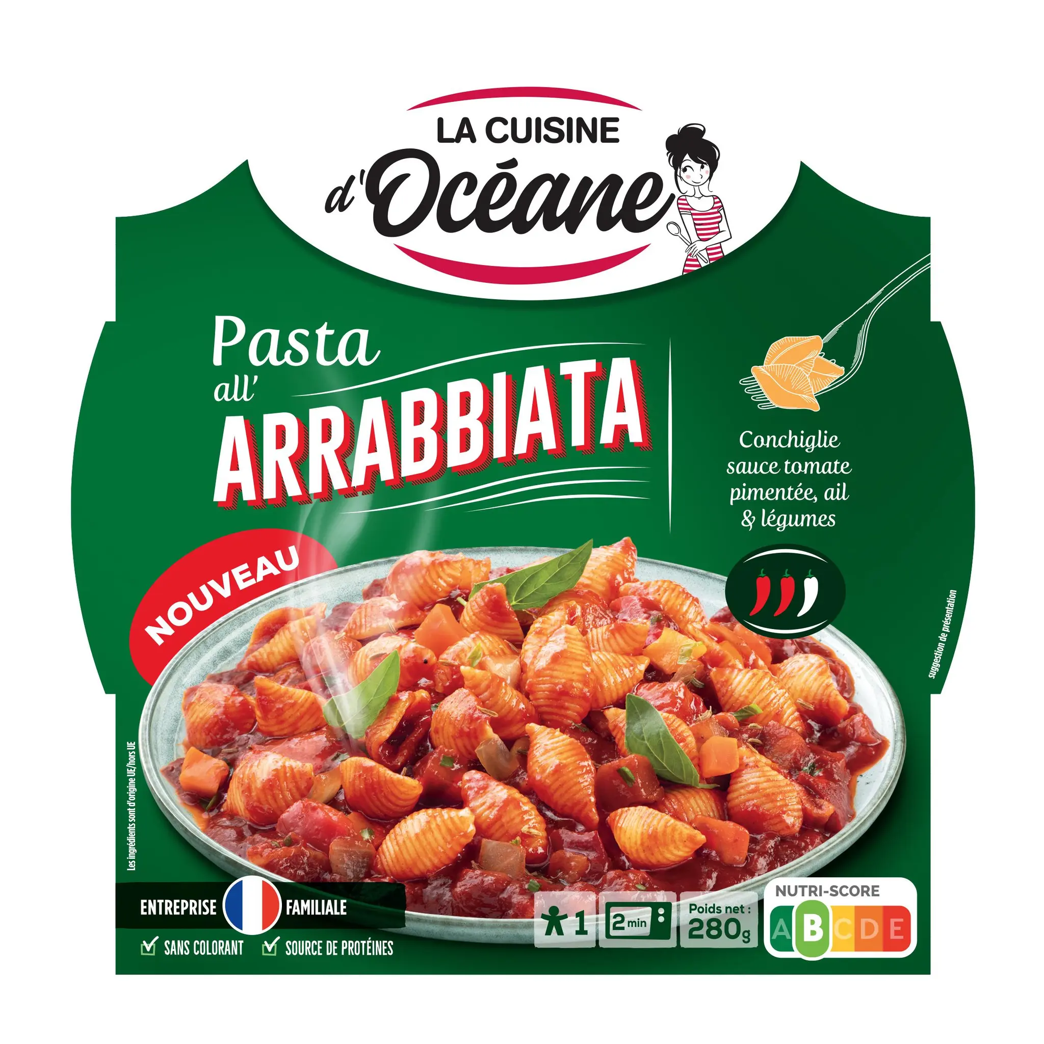LA CUISINE D'OCEANE Pasta sauce arrabbiata aux légumes barquette