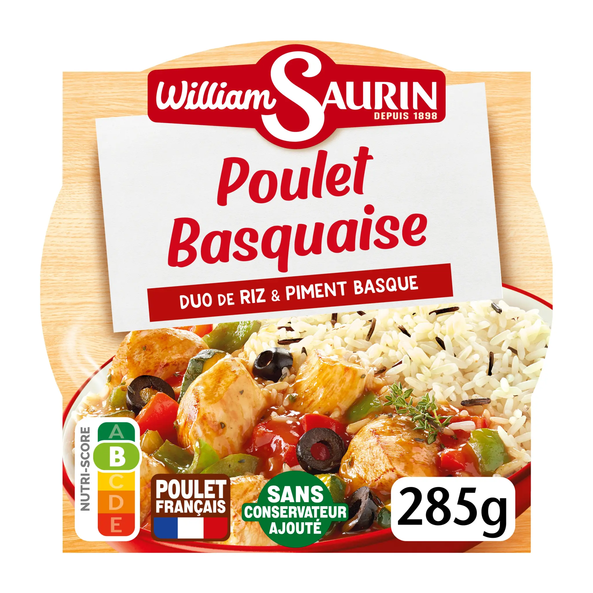 WILLIAM SAURIN Poulet basquaise avec duo de riz et piment basque