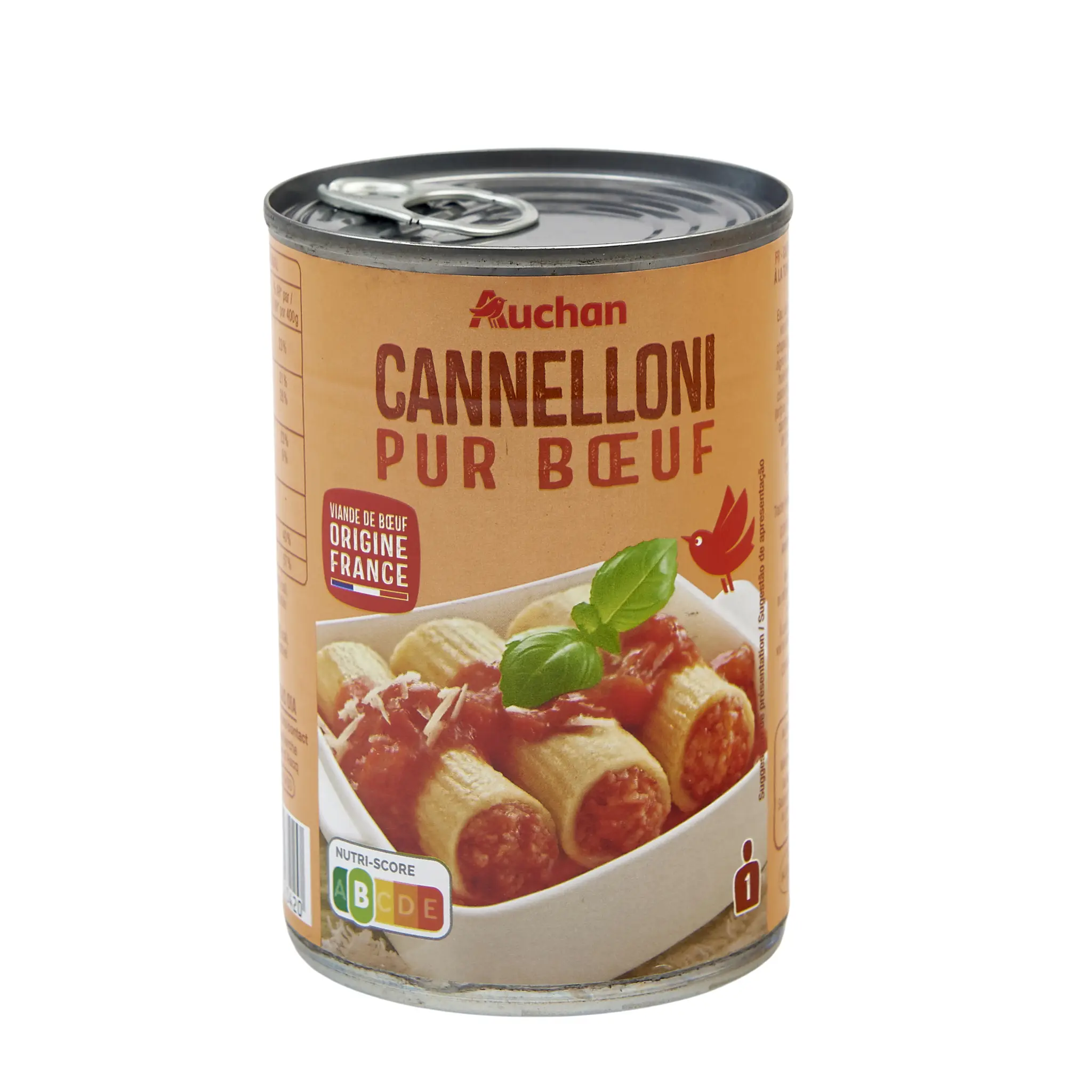 AUCHAN Cannelloni pur bœuf viande bovine origine France