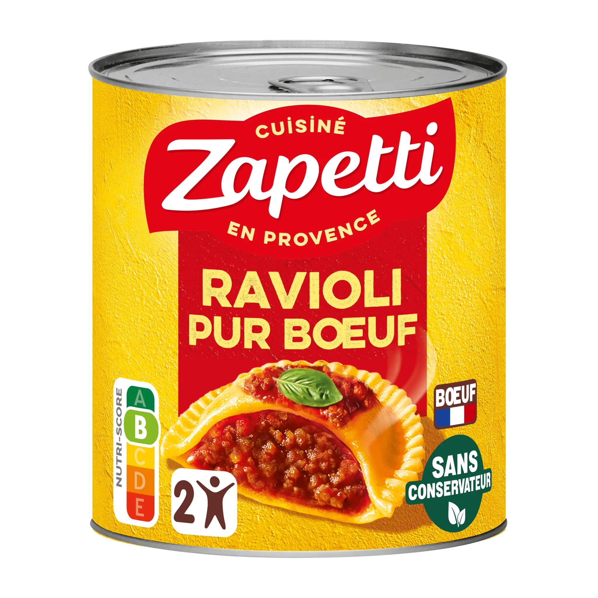 ZAPETTI Ravioli au blé complet pur bœuf sans conservateur