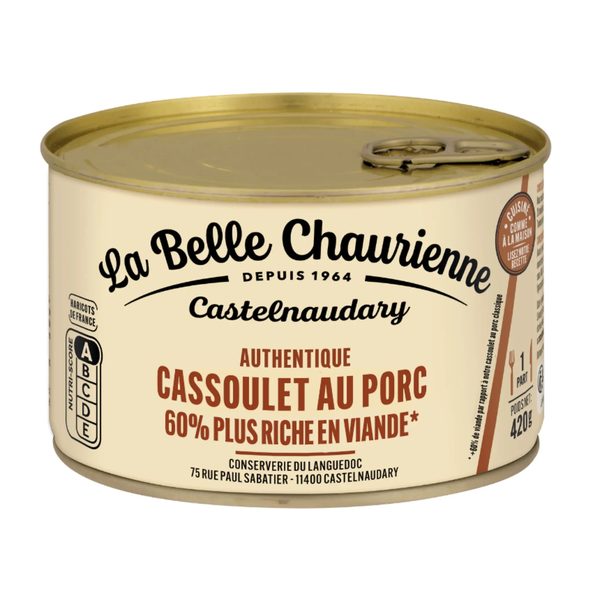 LA BELLE CHAURIENNE Authentique cassoulet au porc en conserve