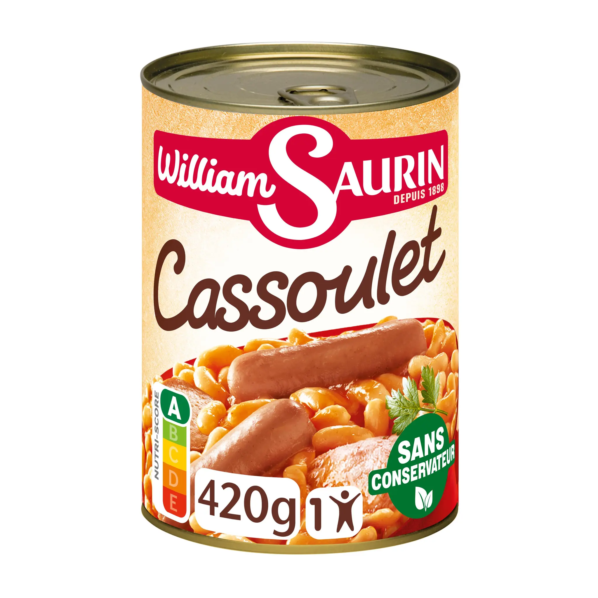 WILLIAM SAURIN Cassoulet mitonné sans colorant sans arôme artificiel