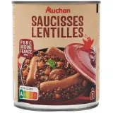 AUCHAN Saucisses aux lentilles