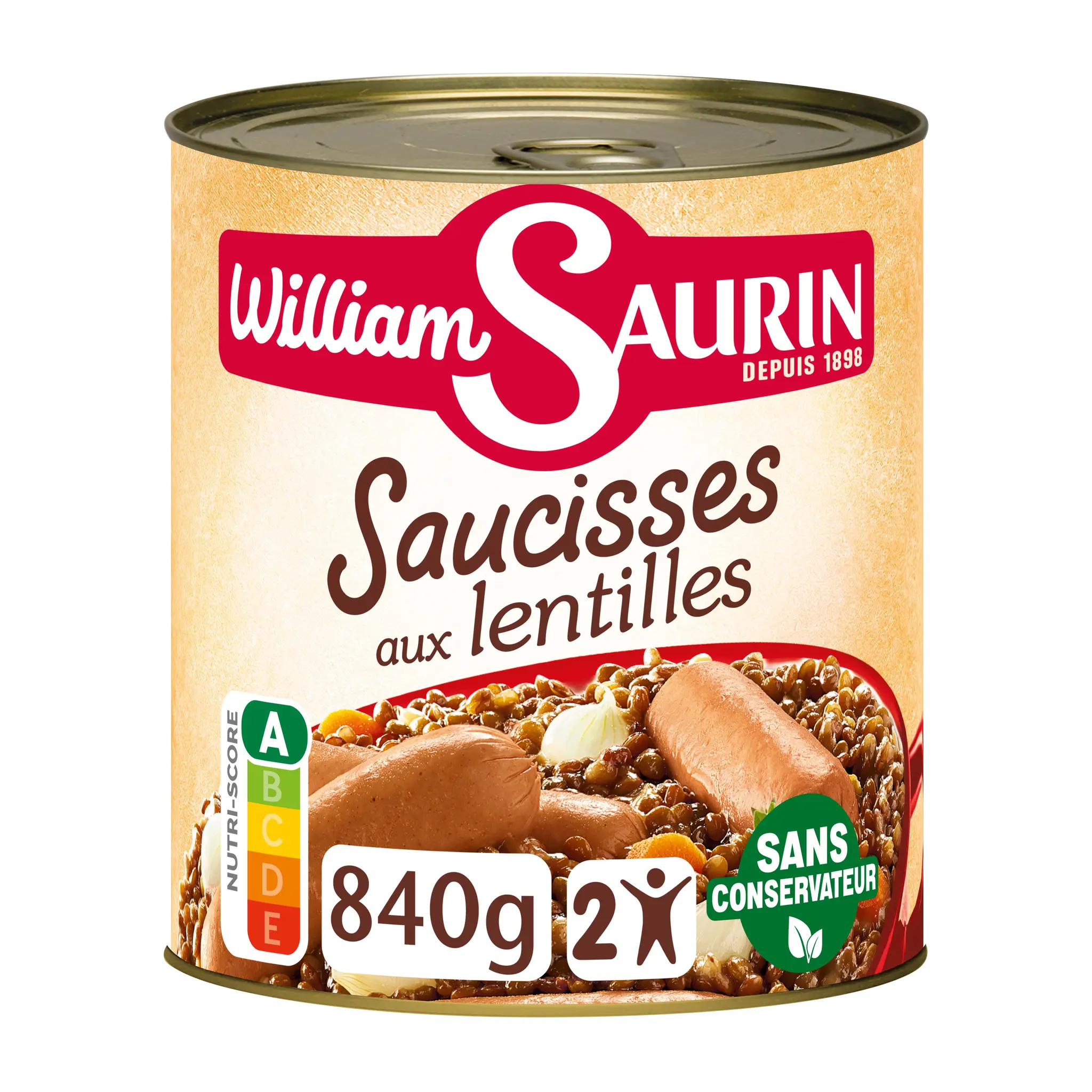 WILLIAM SAURIN Les saucisses aux lentilles