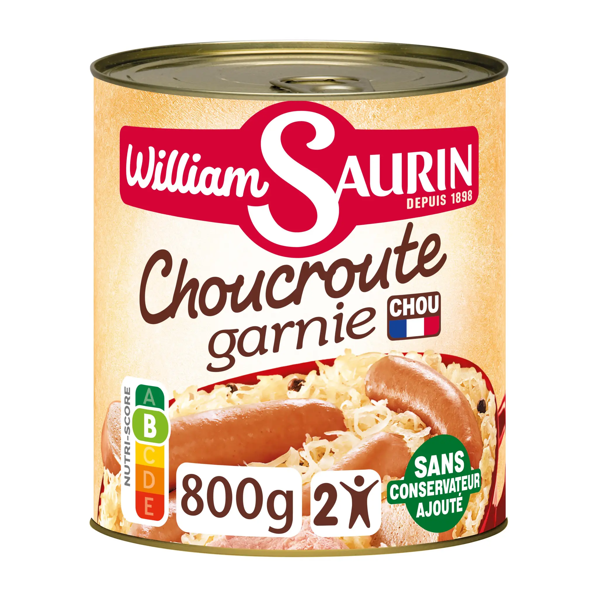 WILLIAM SAURIN Choucroute garnie sans colorant sans arôme artificiel