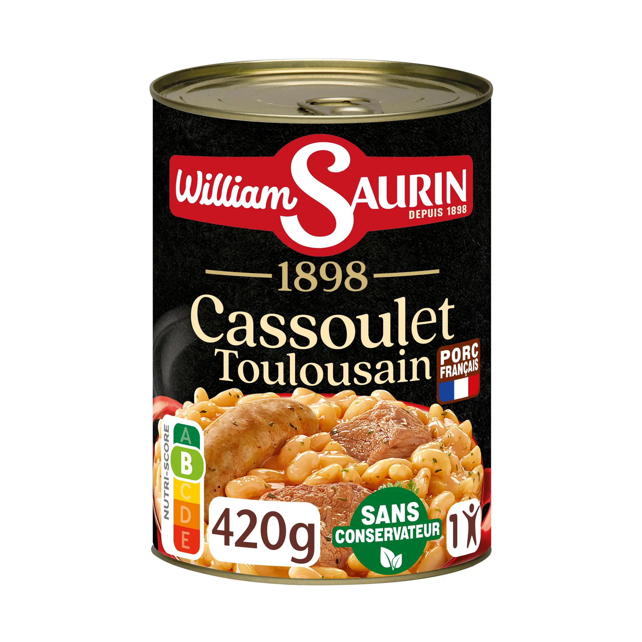 WILLIAM SAURIN Cassoulet toulousain à la graisse de canard sans colorant