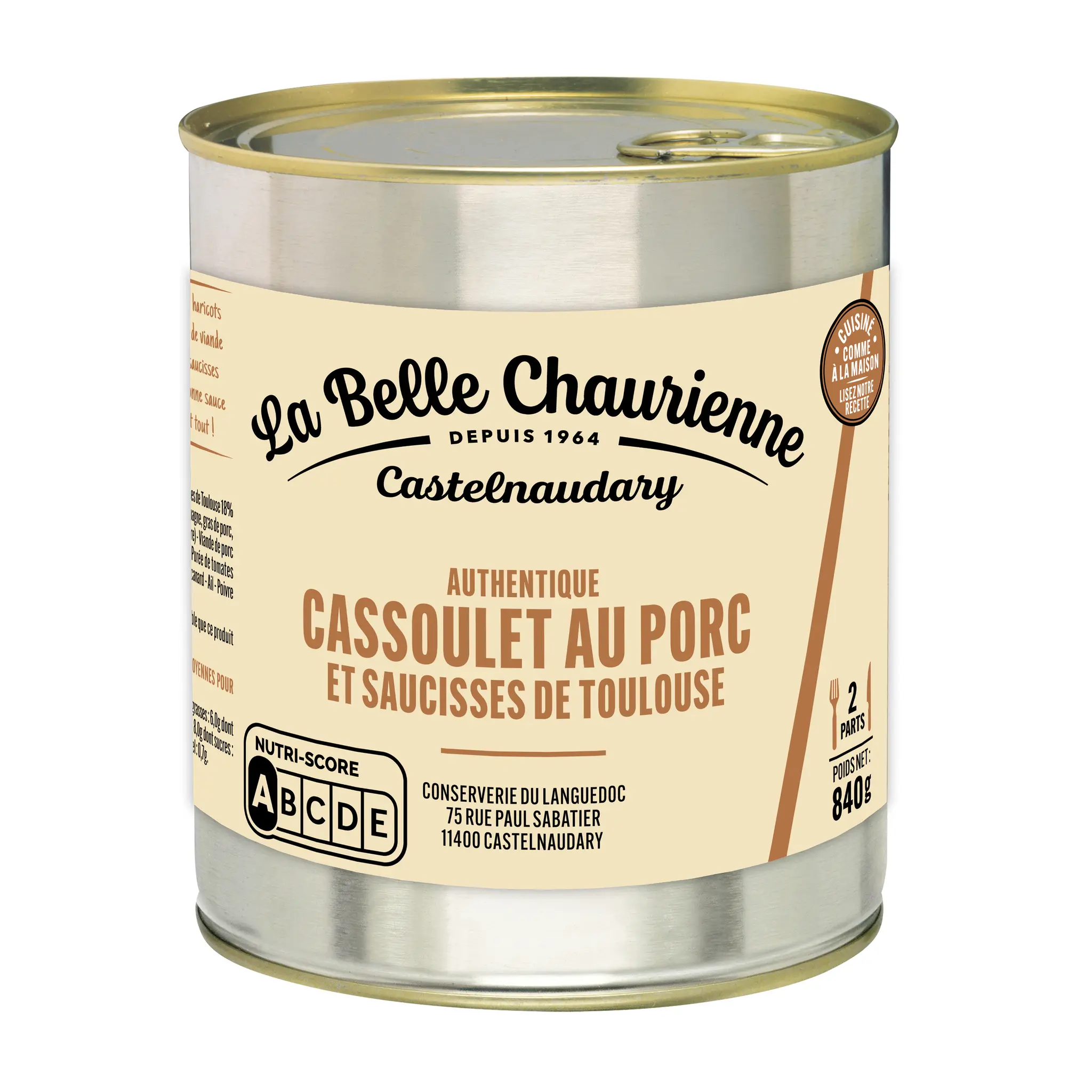 LA BELLE CHAURIENNE Cassoulet au porc cuisiné à la graisse de canard