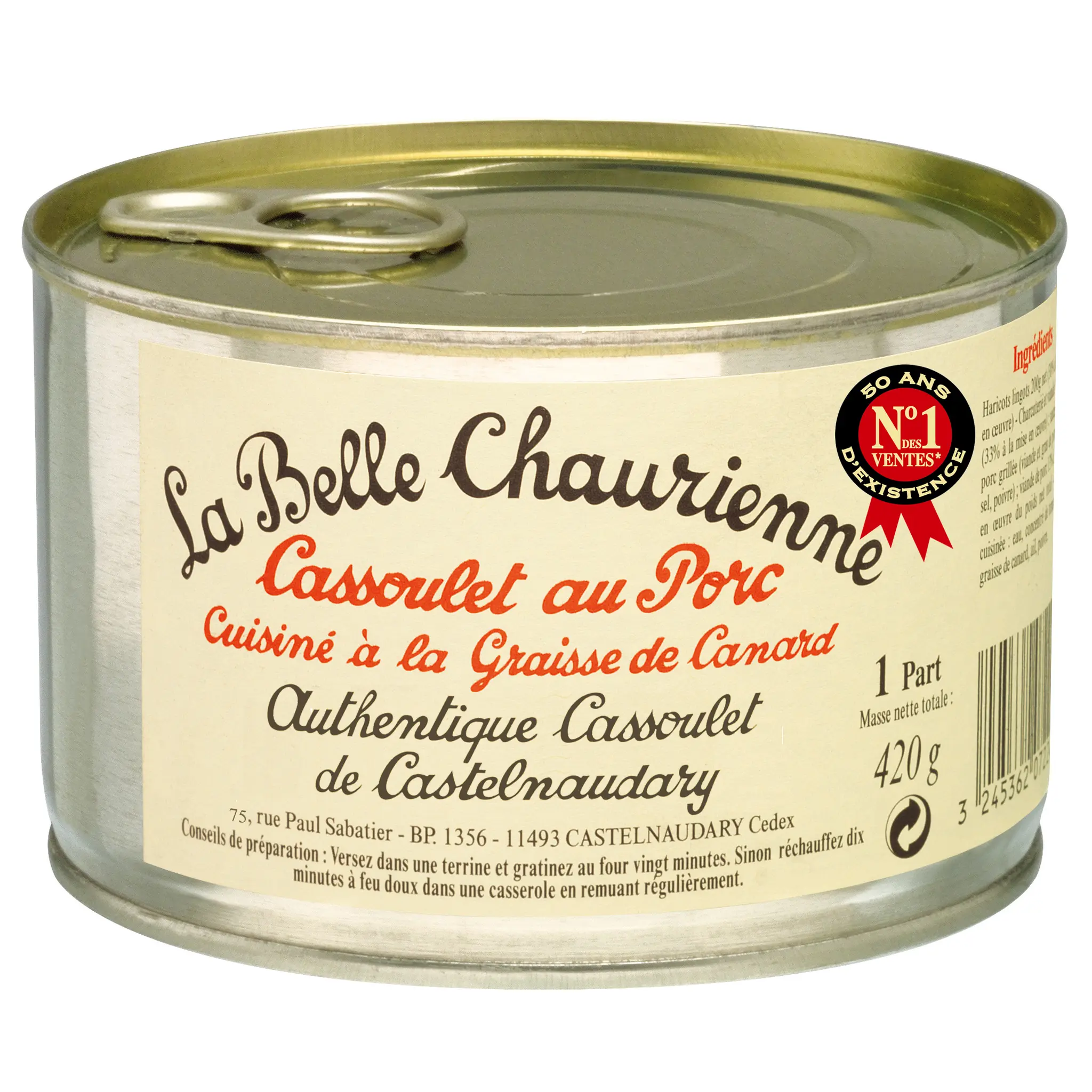 LA BELLE CHAURIENNE Cassoulet au porc cuisiné à la graisse de canard