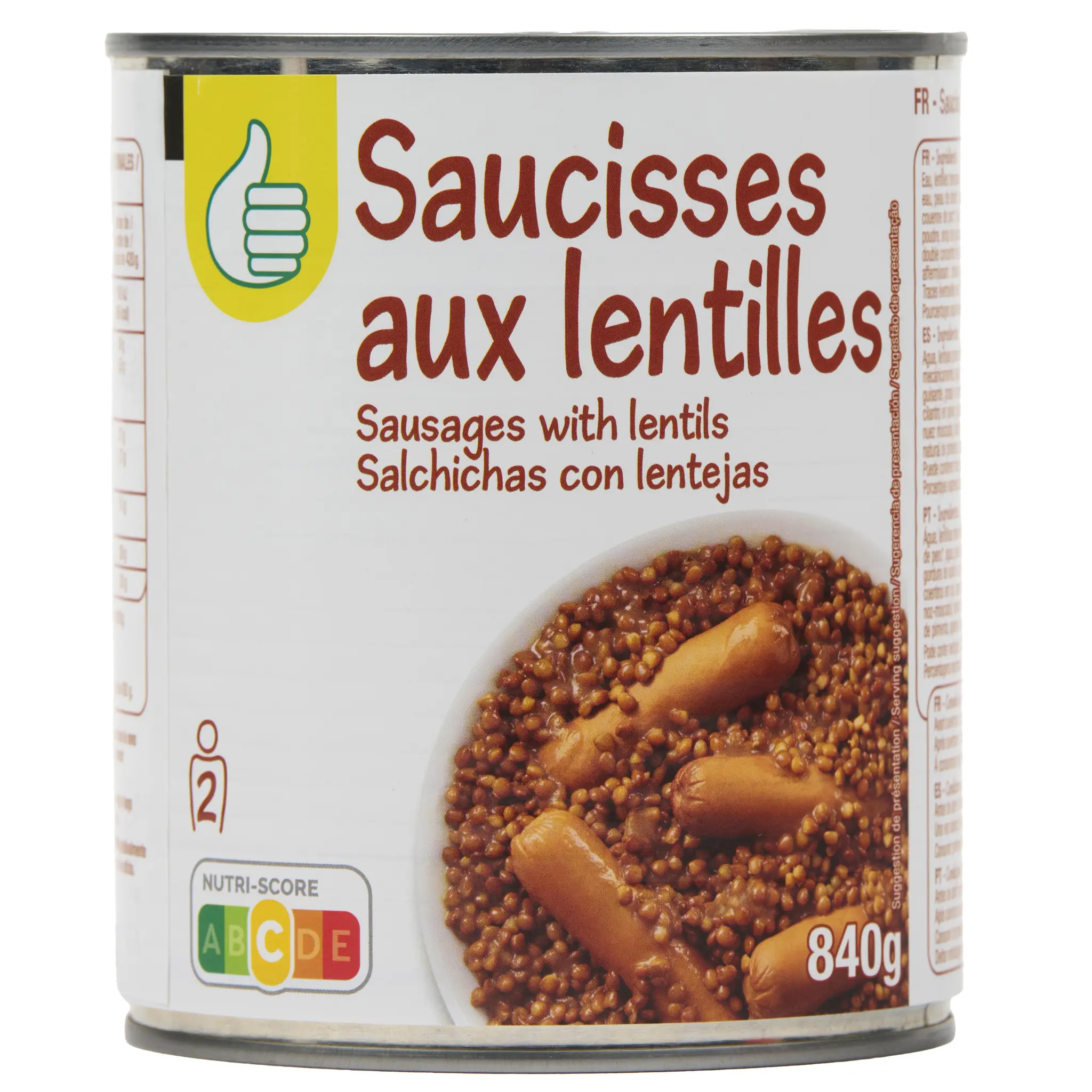 POUCE Saucisses aux lentilles
