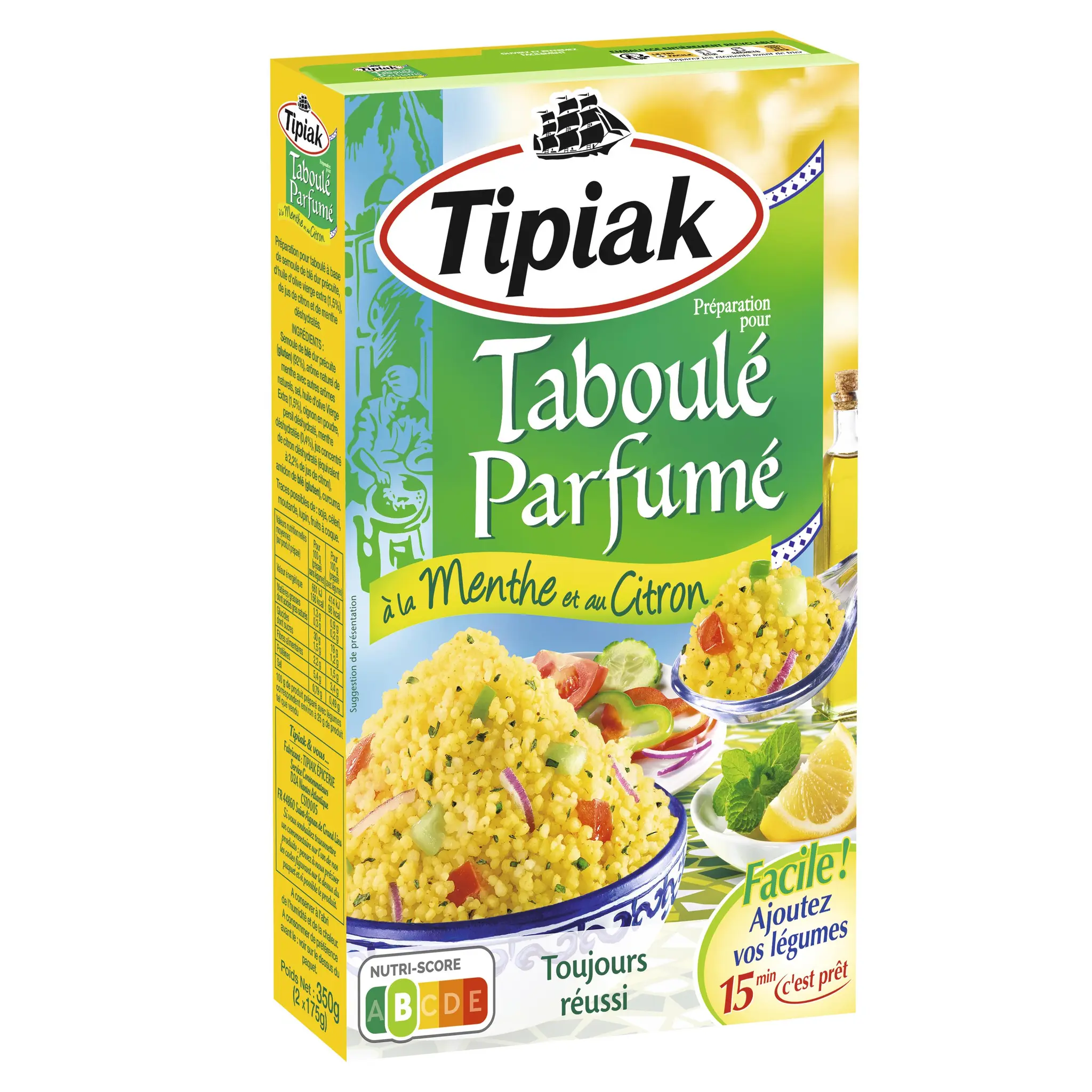 TIPIAK Préparation pour taboulé parfumé à la menthe et au citron
