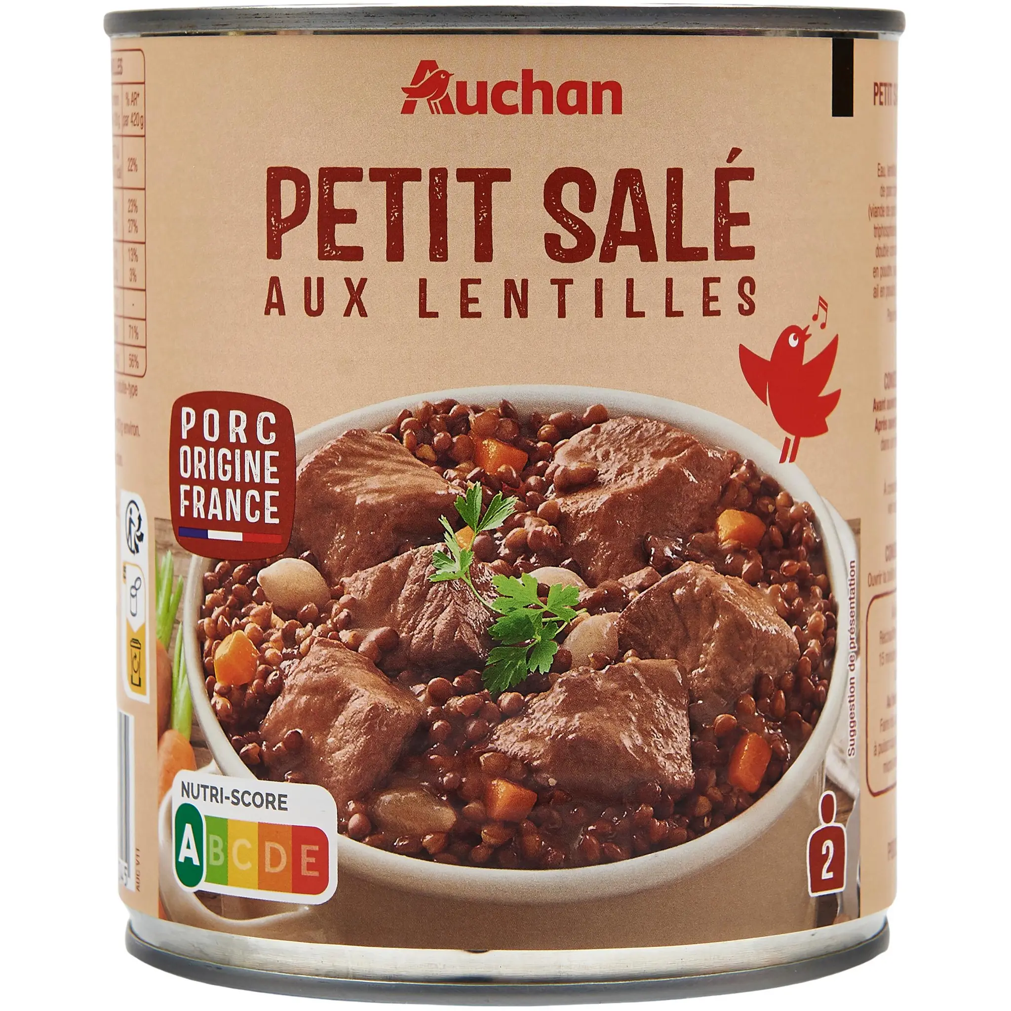 AUCHAN Petit salé aux lentilles