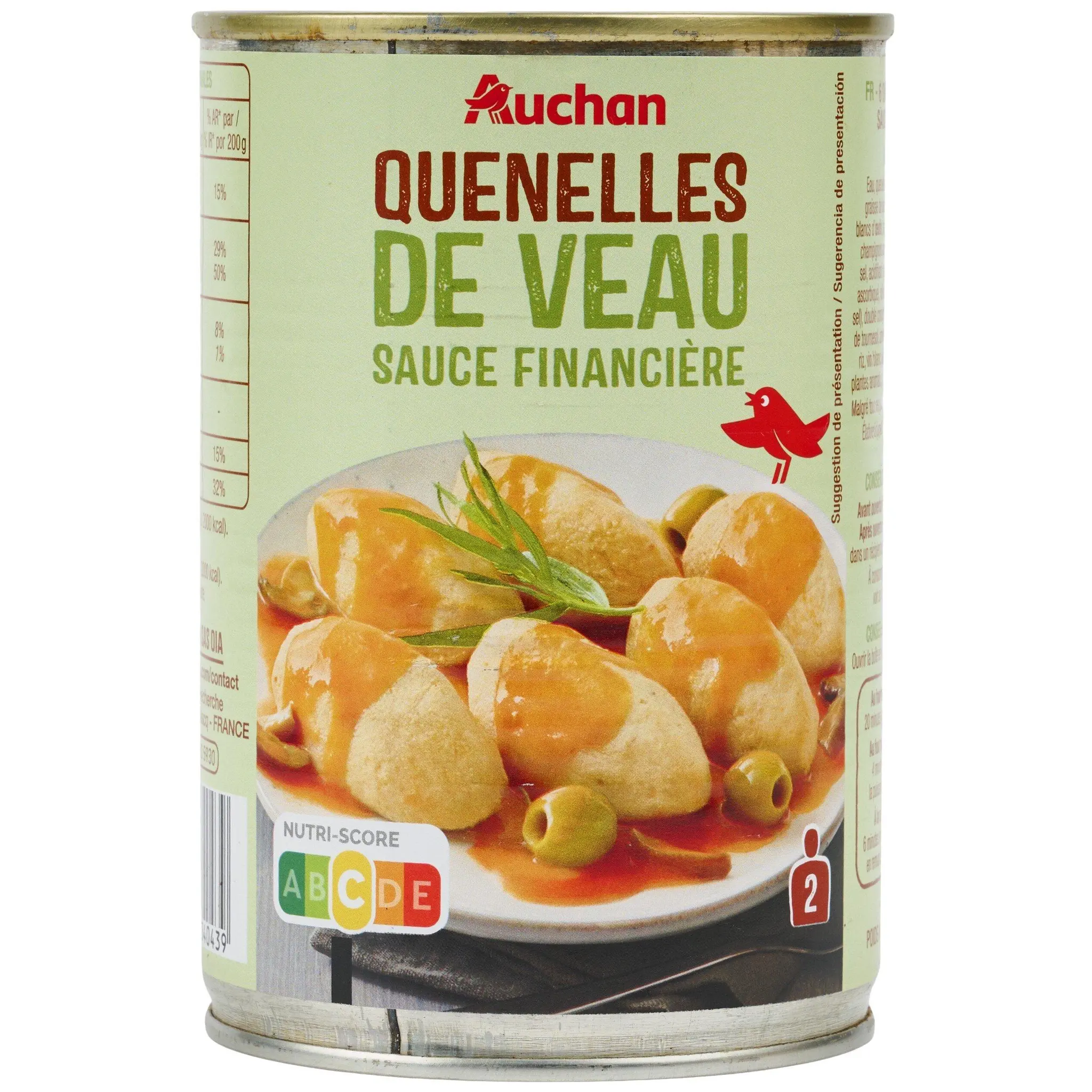 AUCHAN Quenelles de veau sauce financière