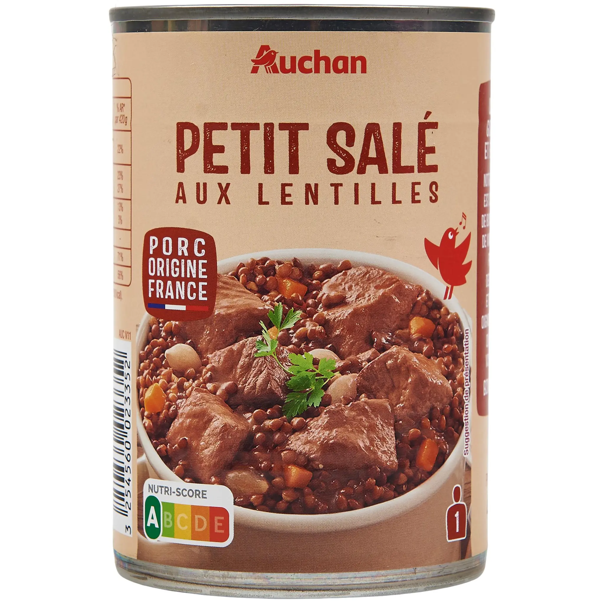 AUCHAN Petit salé aux lentilles