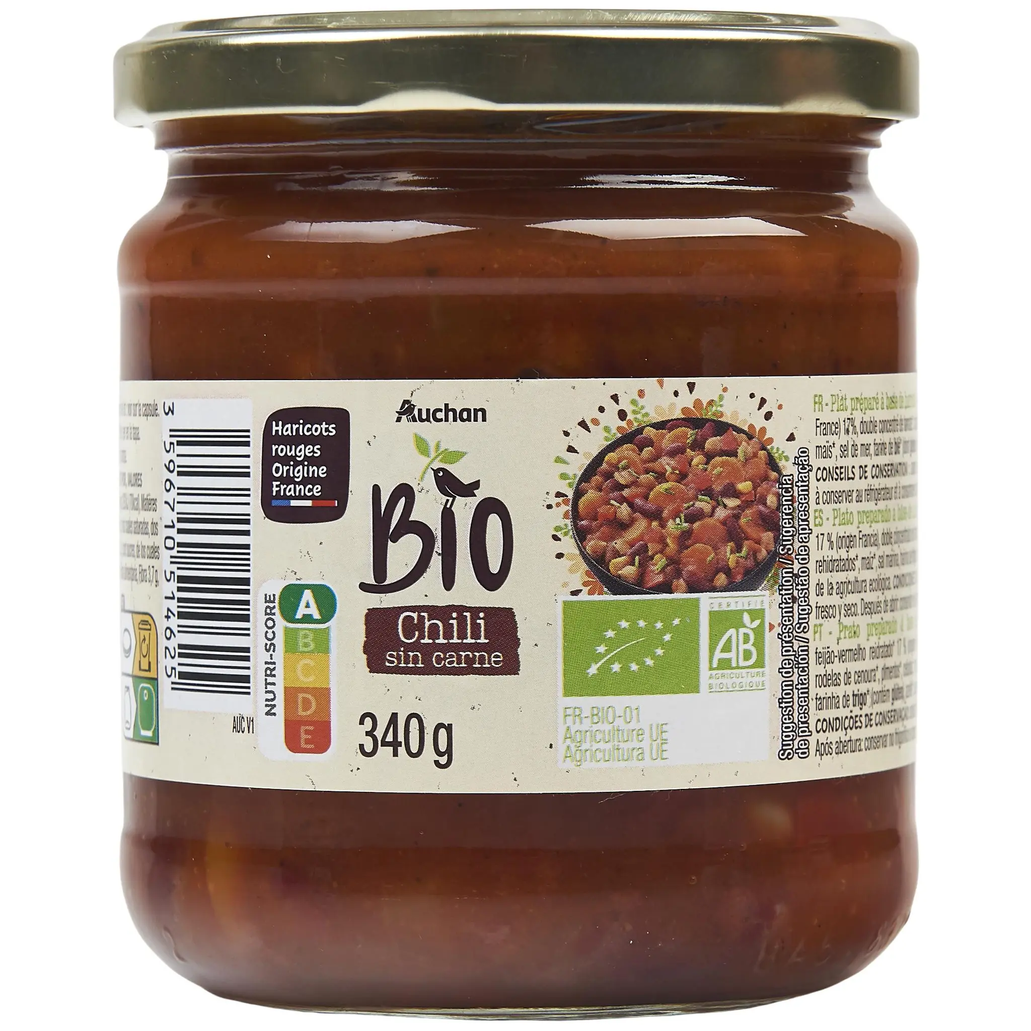 AUCHAN BIO Chili sin carne