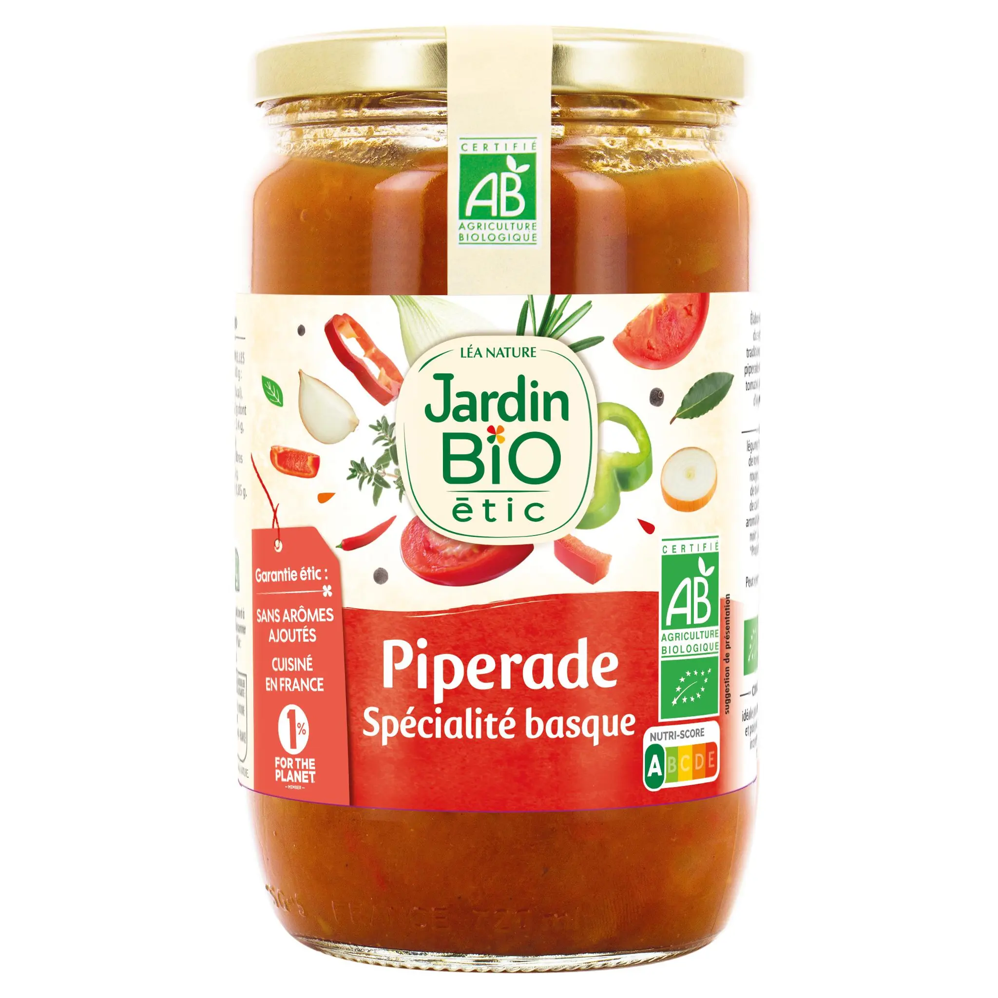 JARDIN BIO ETIC Piperade spécialité basque en bocal