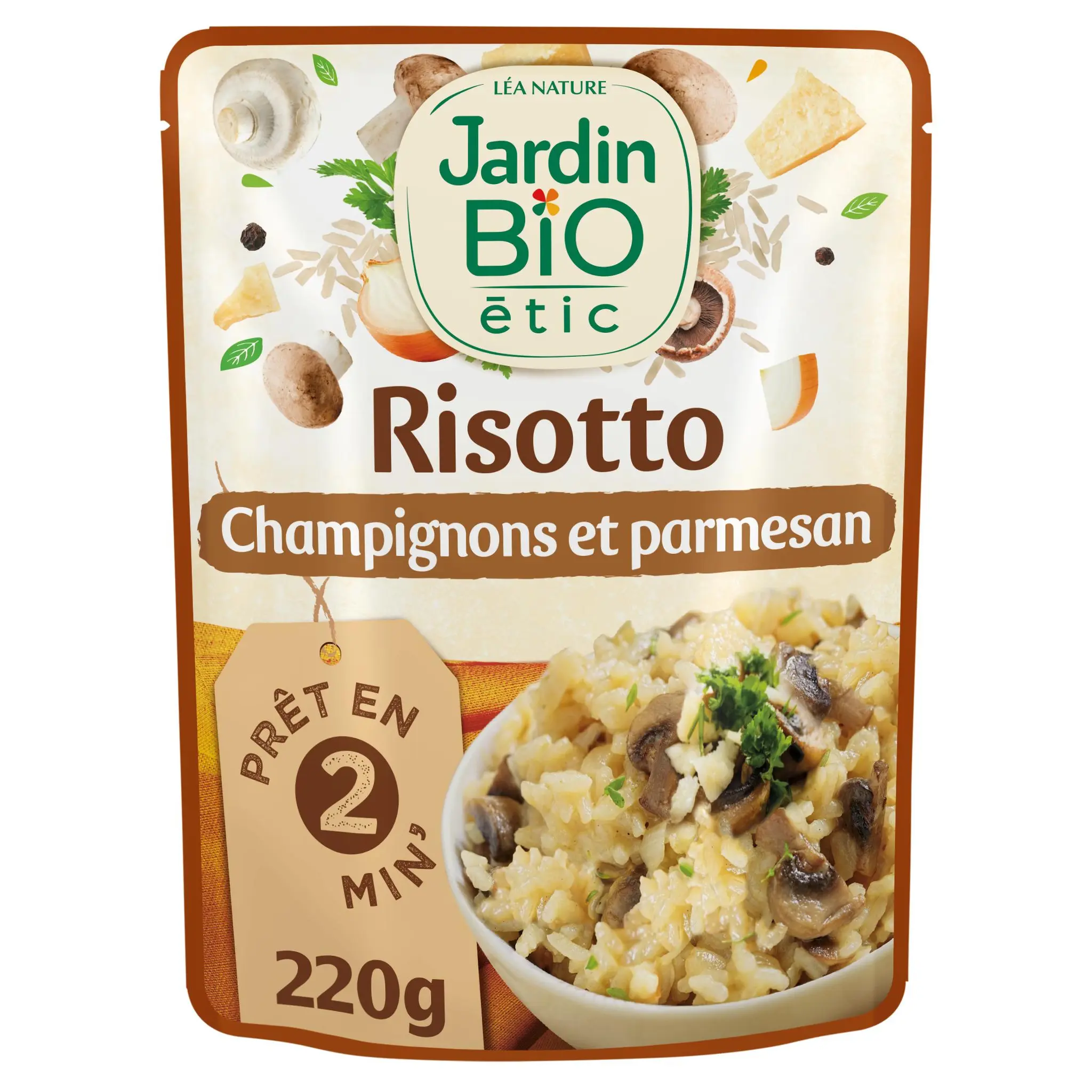 JARDIN BIO ETIC Risotto aux champignons et parmesan sachet express