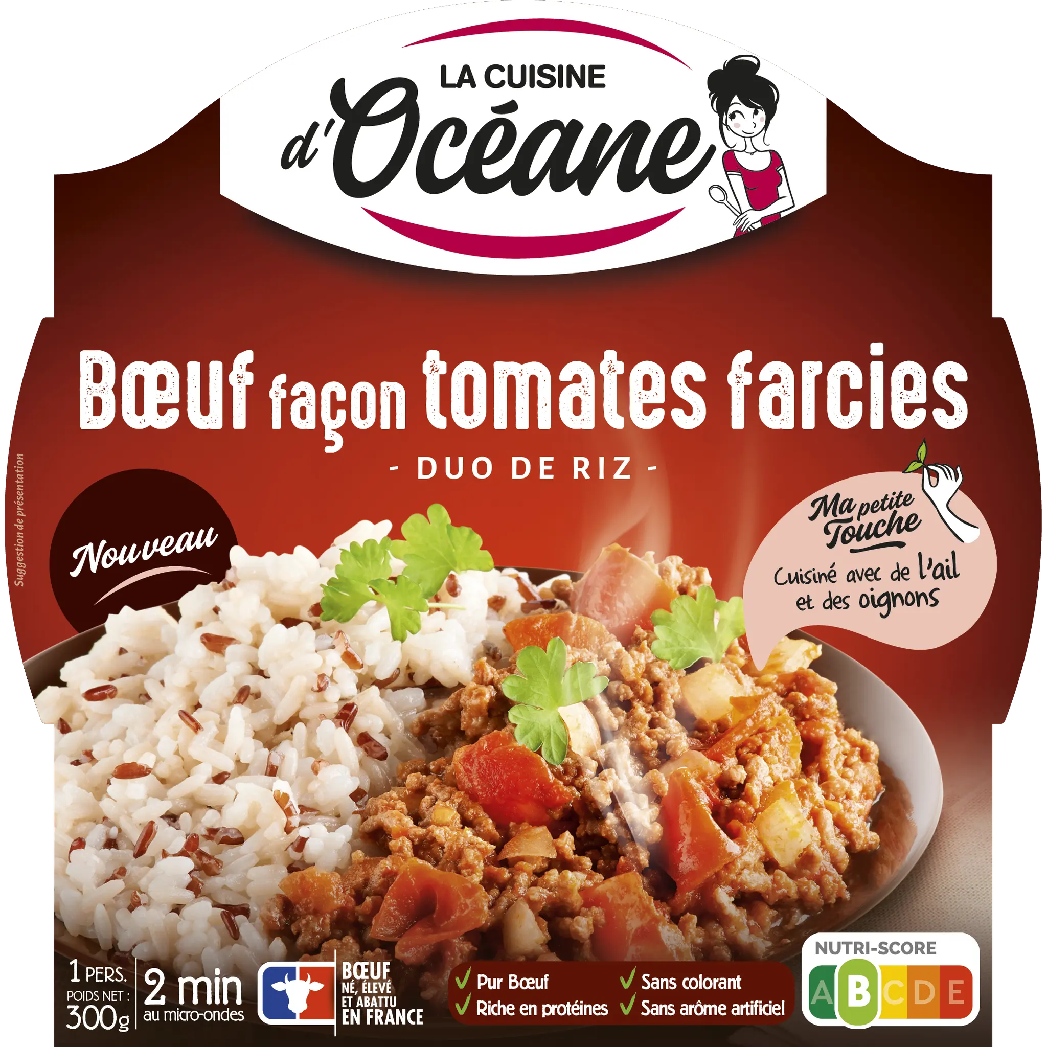 LA CUISINE D'OCEANE Boeuf façon tomates farcies duo de riz prêt en 2 min au micro ondes