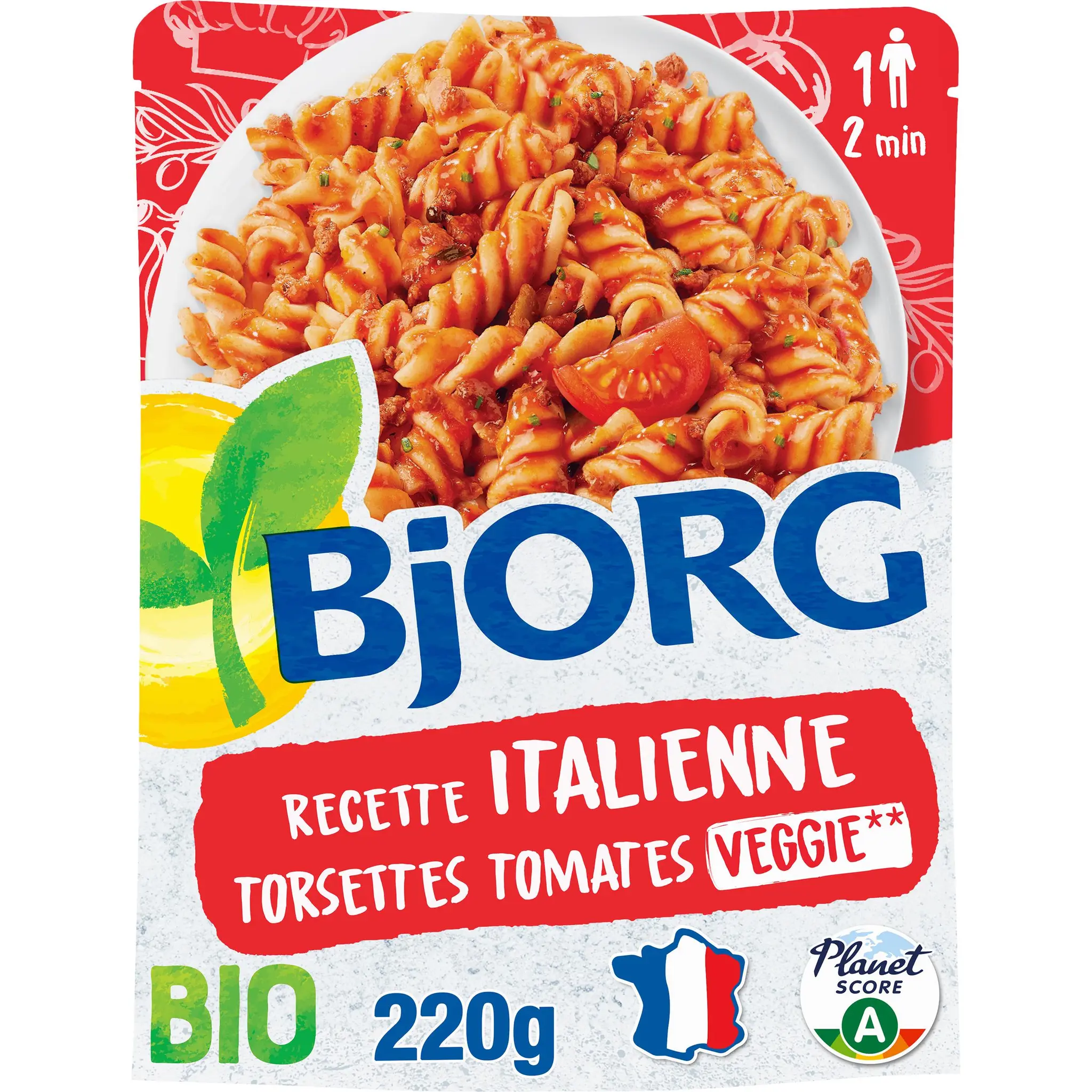 BJORG Torsettes à la tomates à l'italienne veggie bio sachet express