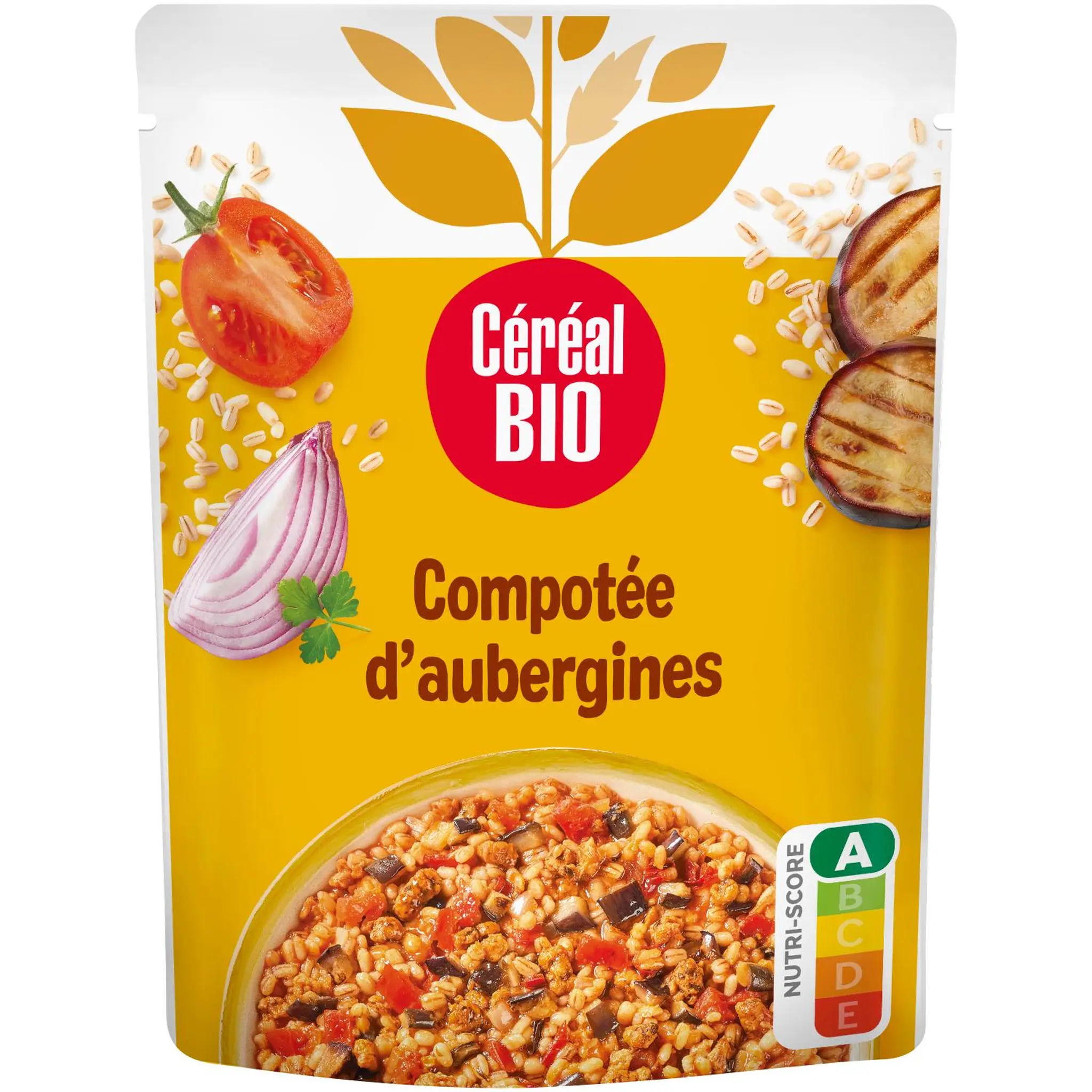 CÉRÉAL BIO Compotée d'aubergines orge et soja sachet express