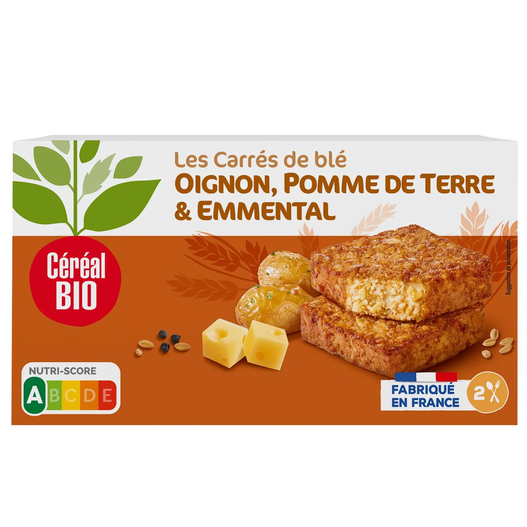 CÉRÉAL BIO Tendres carrés de blé emmental pommes de terre oignons