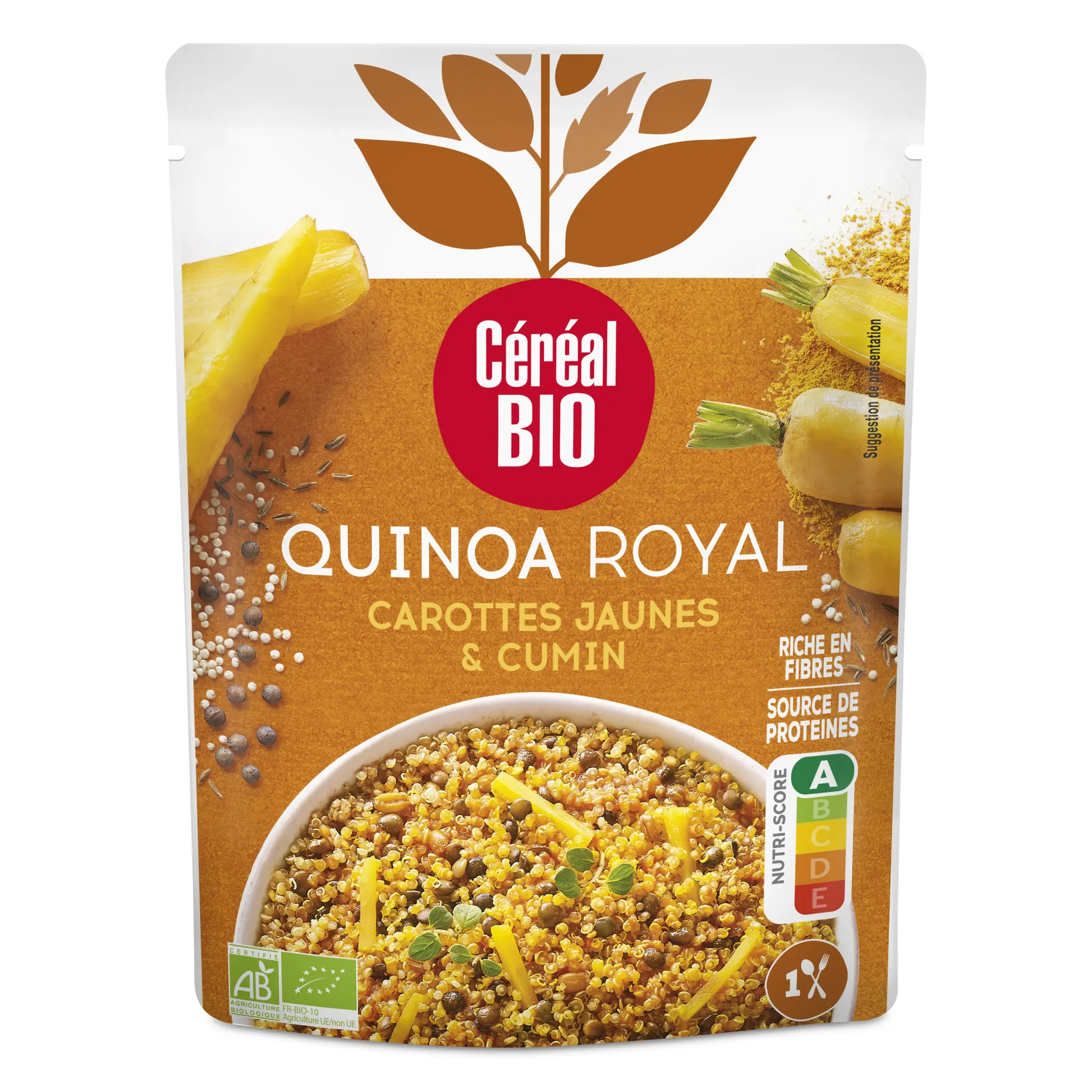 CÉRÉAL BIO Quinoa royal carottes jaunes et cumin sachet express