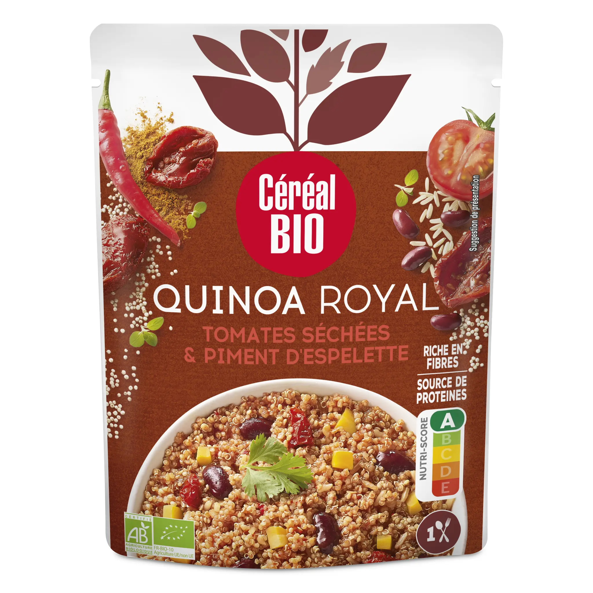 CÉRÉAL BIO Quinoa royal bio tomates séchées et piment d'Espelette sachet