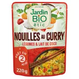 JARDIN BIO Nouilles au curry et légumes au lait de coco sachet express