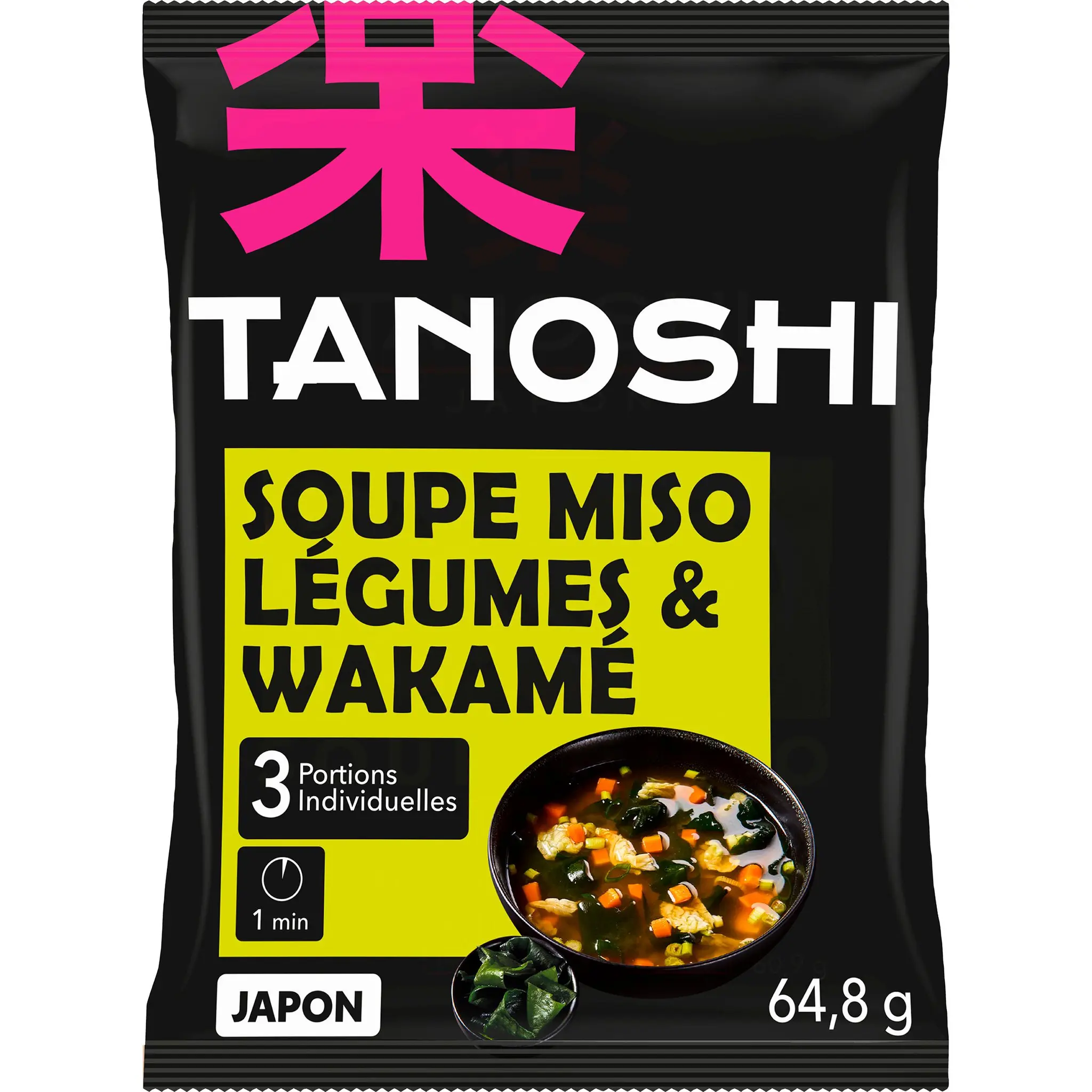 TANOSHI Soupe miso instantanée légumes et wakamé
