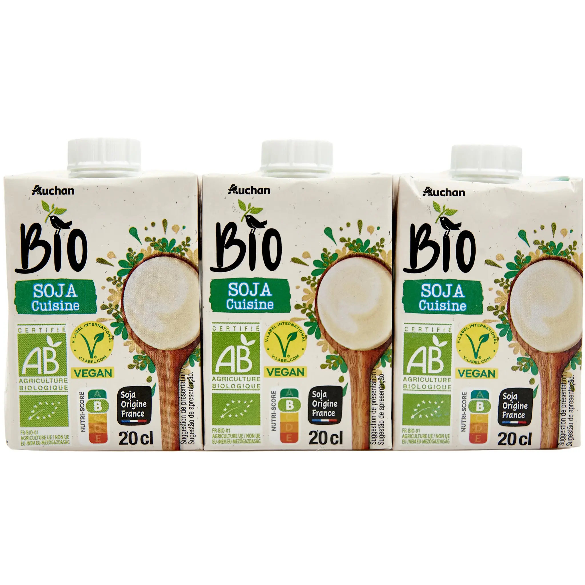 AUCHAN BIO Soja cuisine en brique