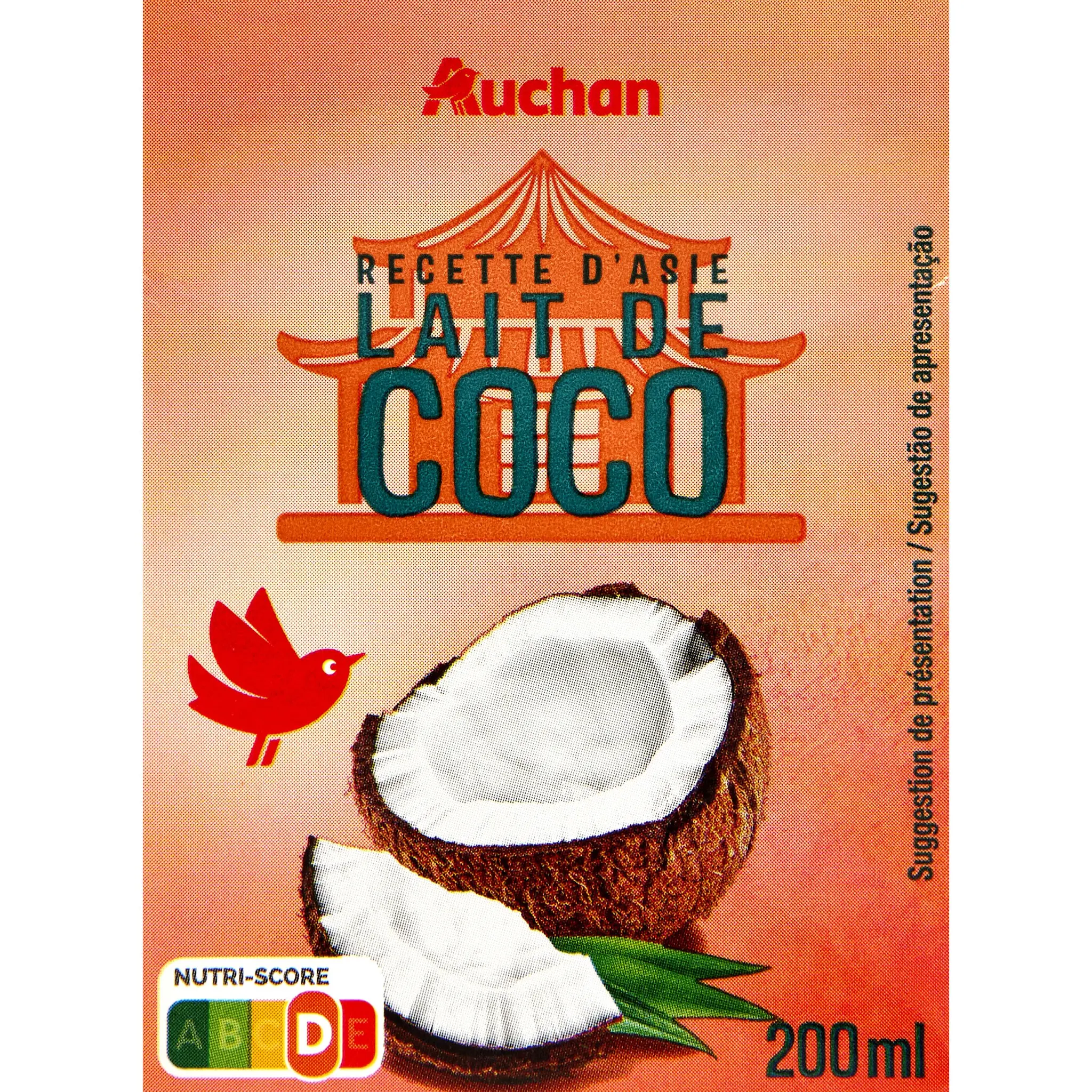 AUCHAN Lait de coco brique