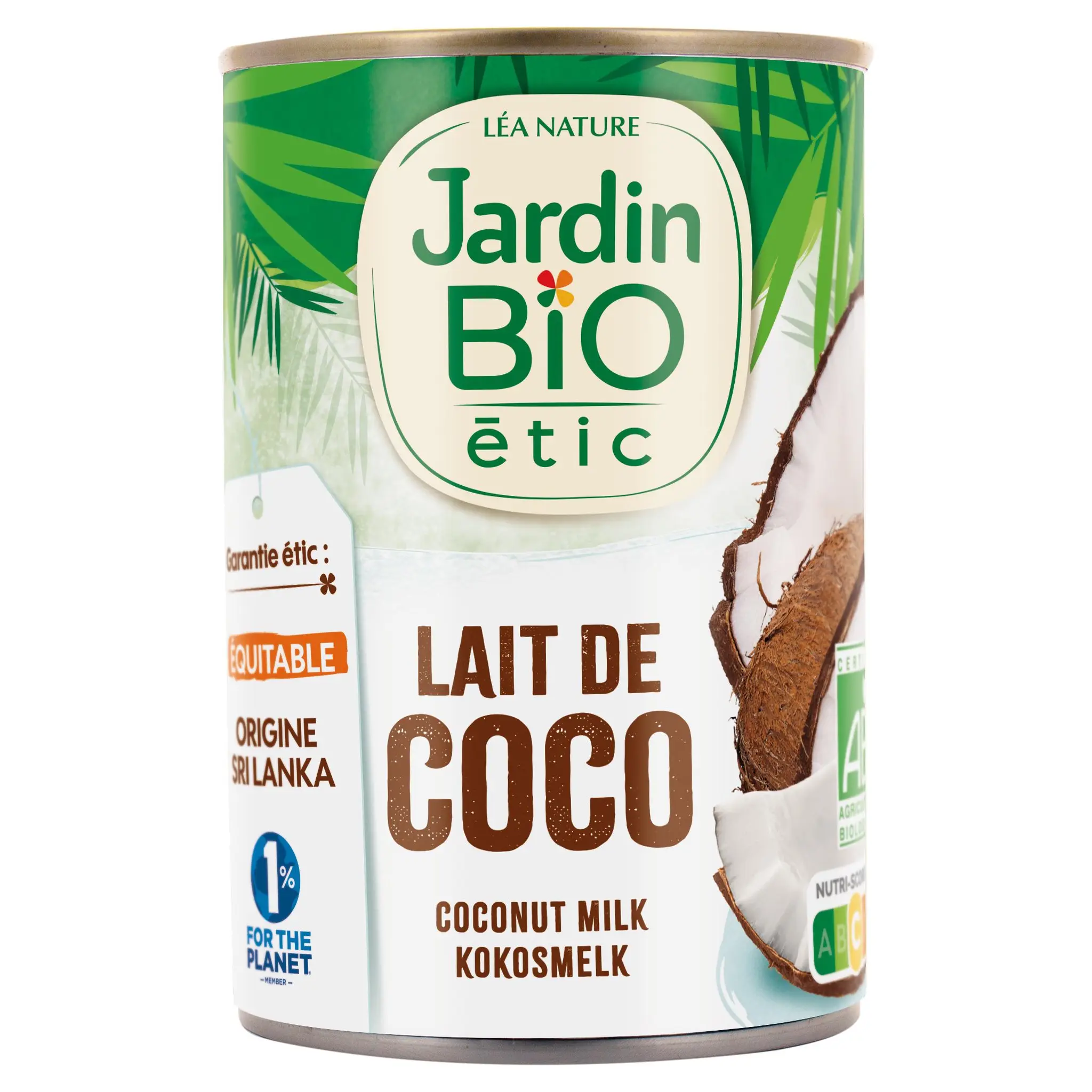 JARDIN BIO ETIC Lait de coco en boîte