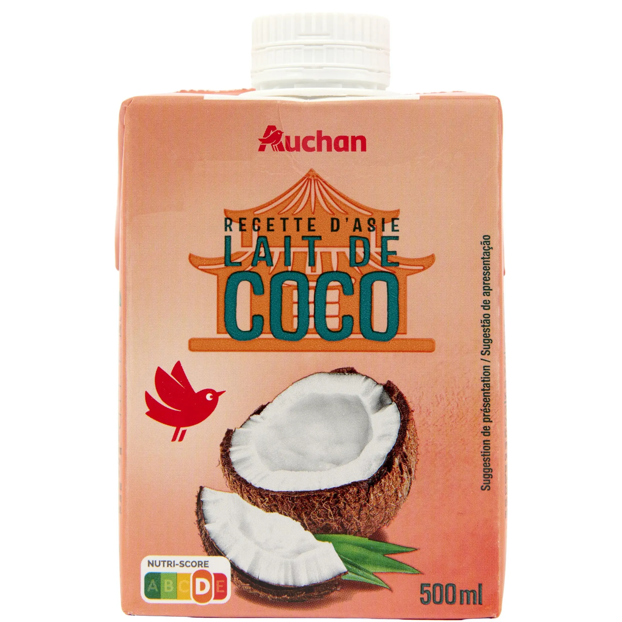 AUCHAN Lait de coco brique refermable