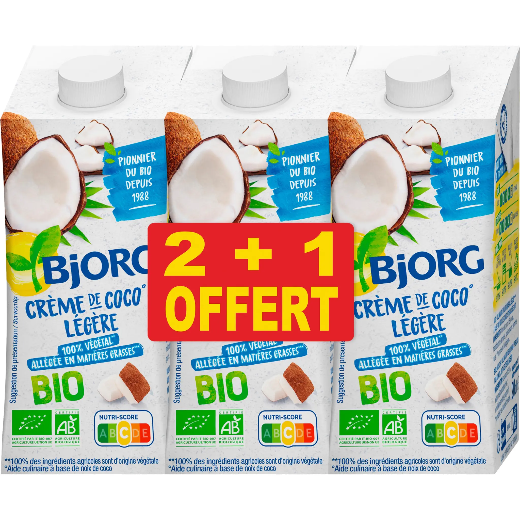 BJORG Crème coco légère 3*20cl bio