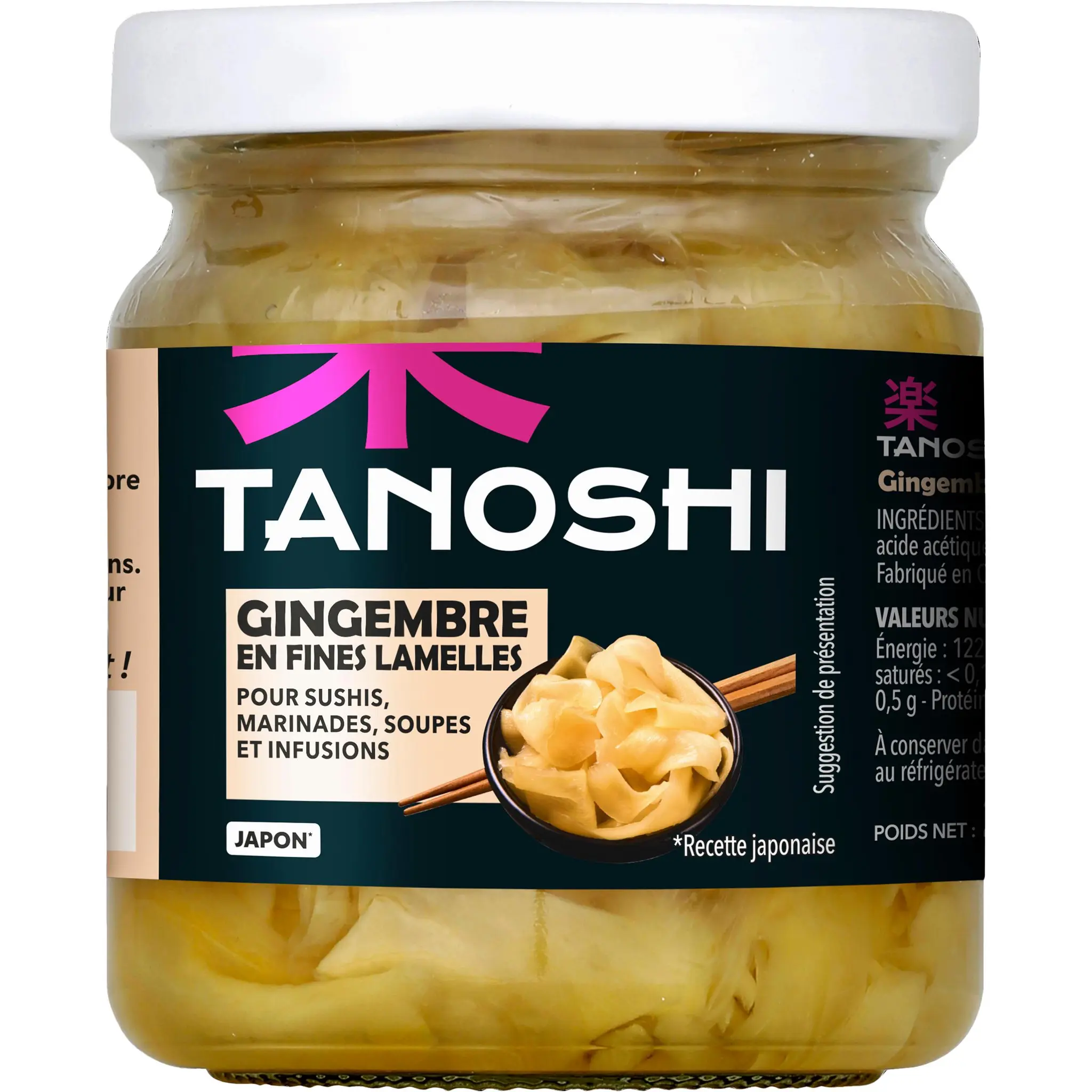 TANOSHI Gingembre en fines lamelles en bocal