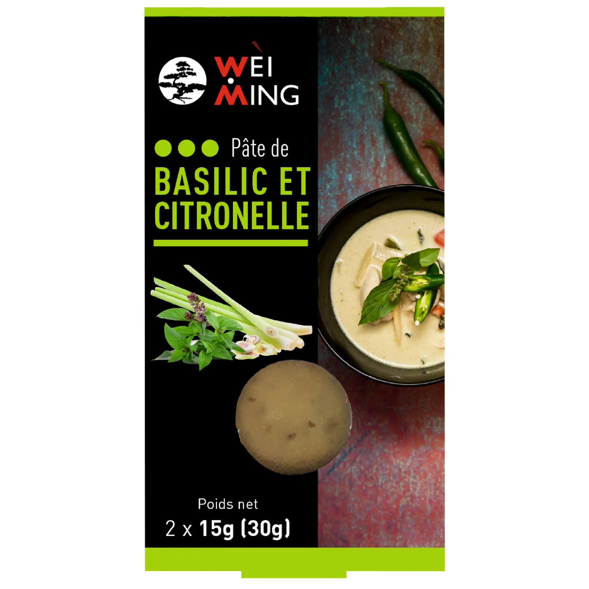 WEI MING Pâte de basilic et citronnelle
