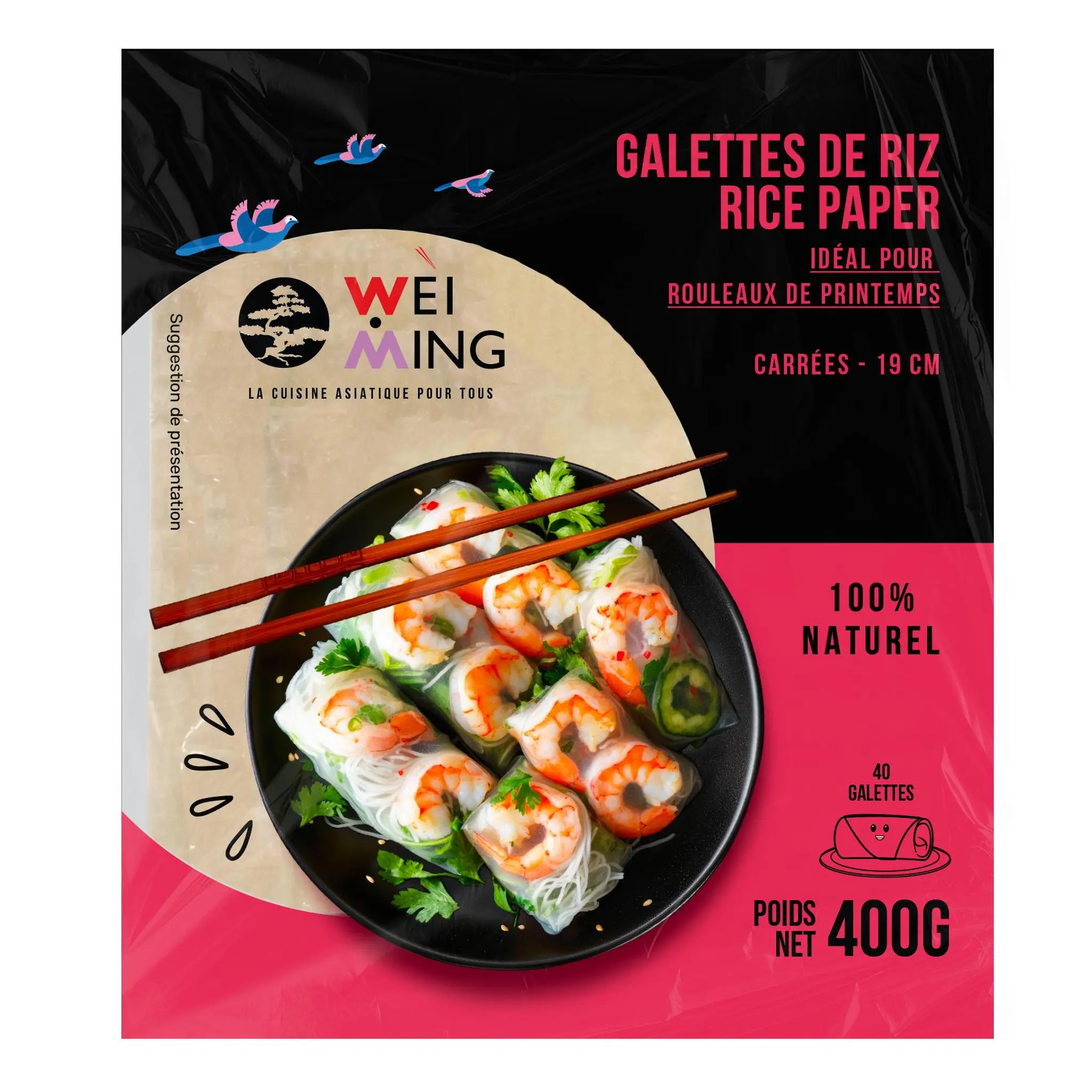 WEI MING Galettes de riz carrées