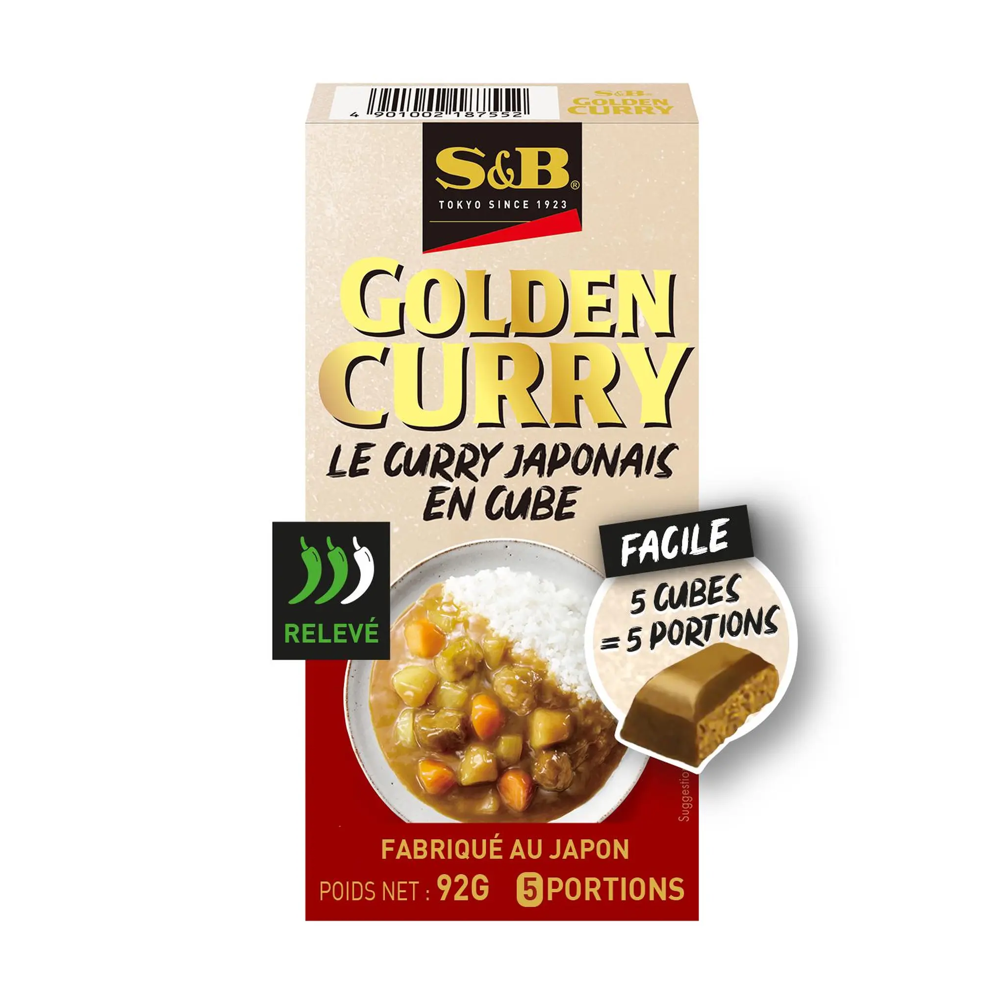 S&B Mélange pour curry moyennement épicé en plaque