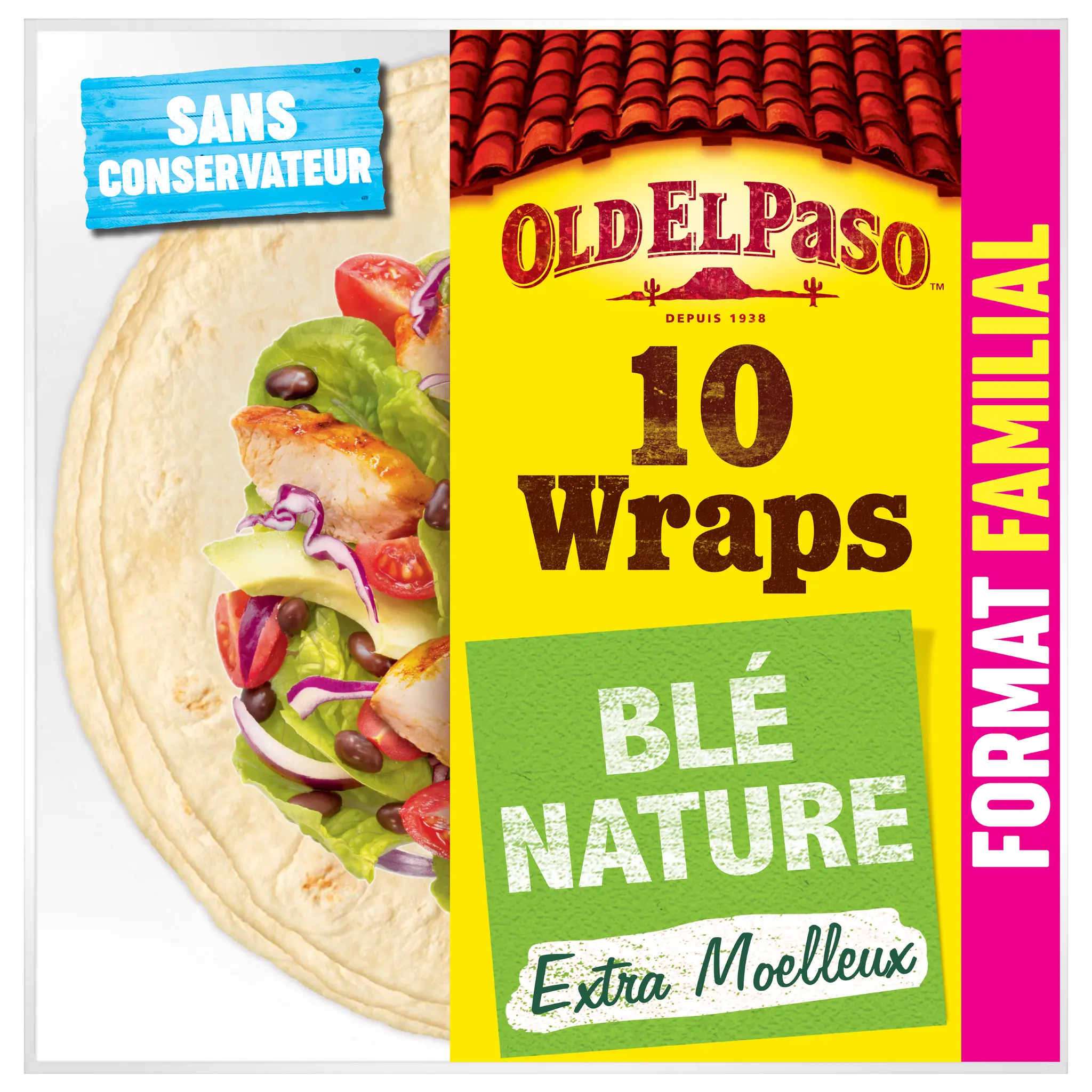 OLD EL PASO Wraps de blé nature format familial