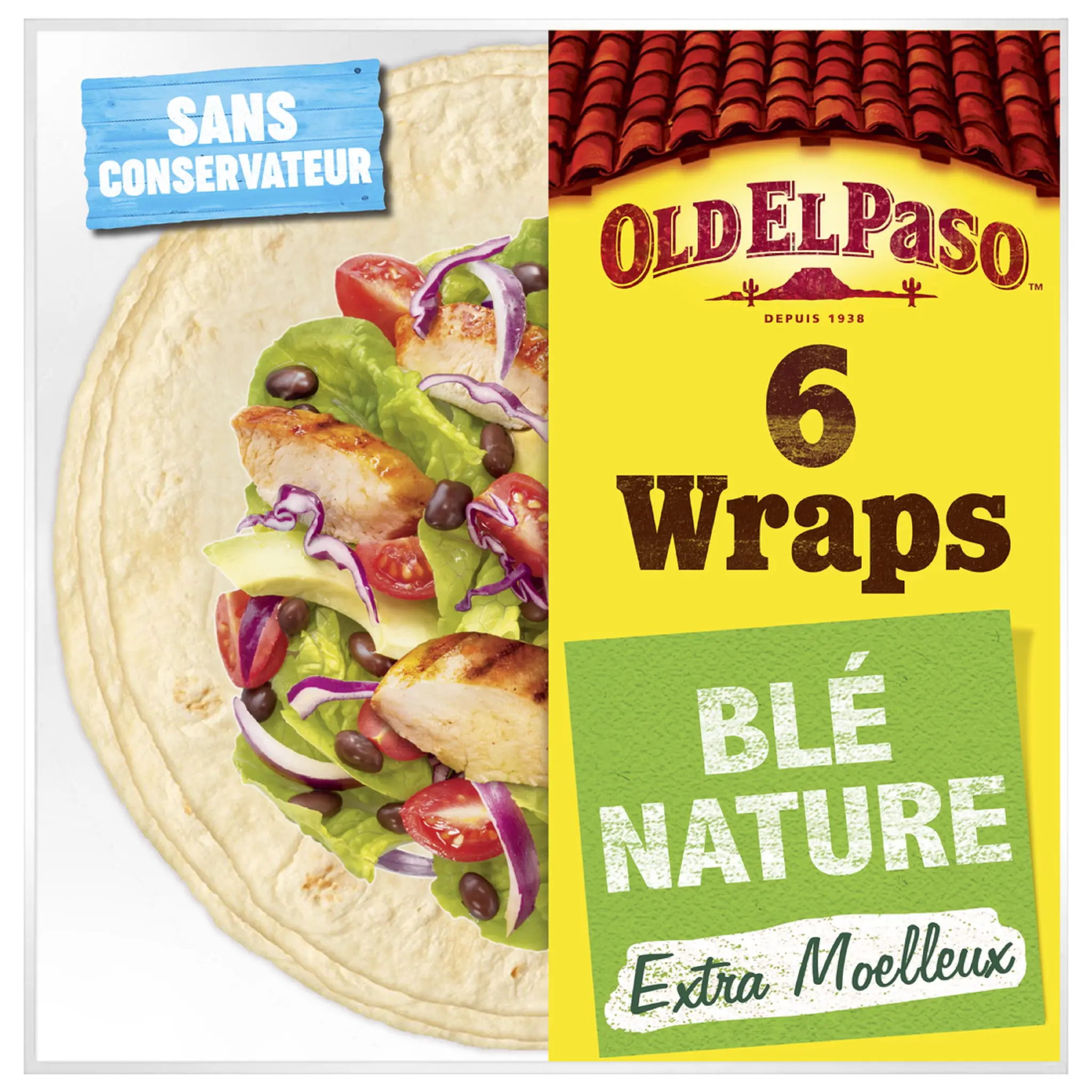 OLD EL PASO Wraps de blé nature extra moelleux sans conservateur