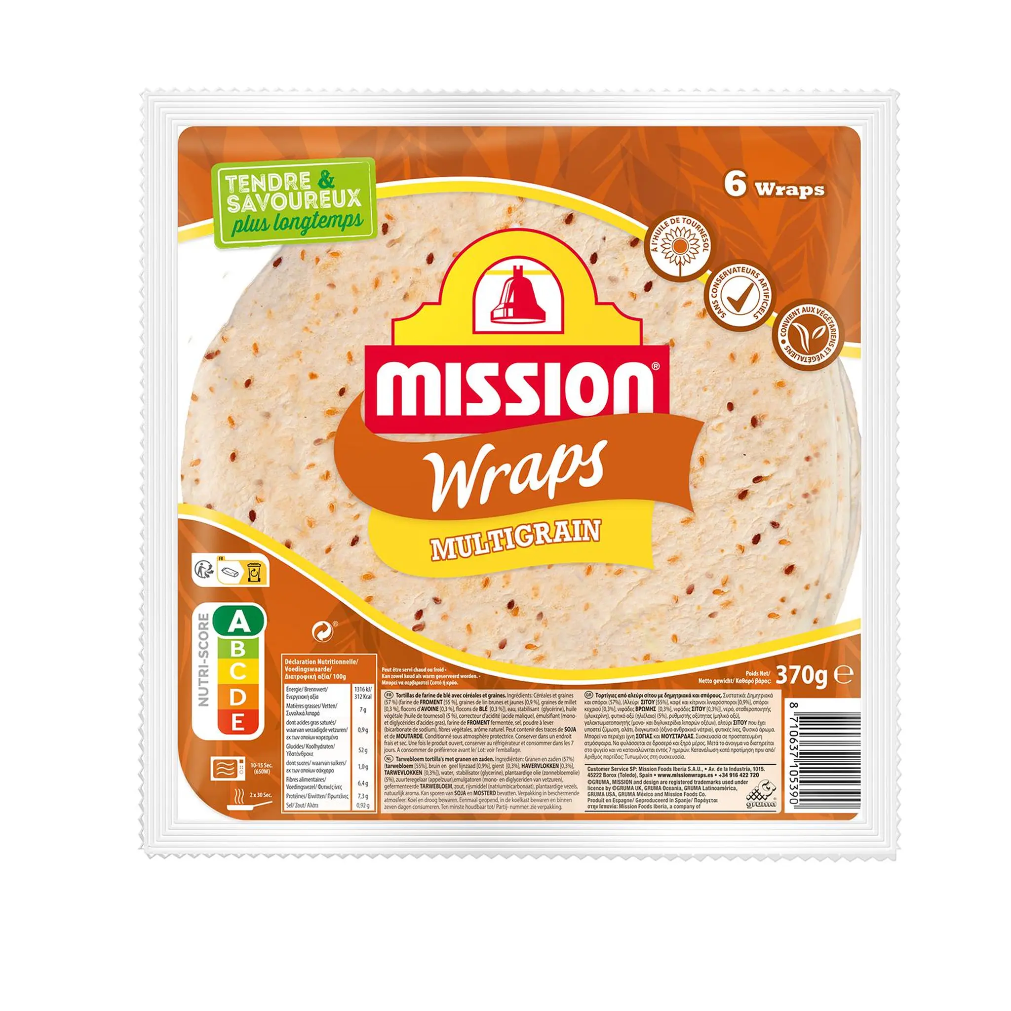 MISSION Wraps multigrains aux graines de lin