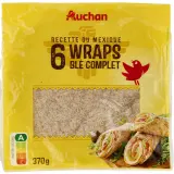 AUCHAN Wrap au blé complet x6