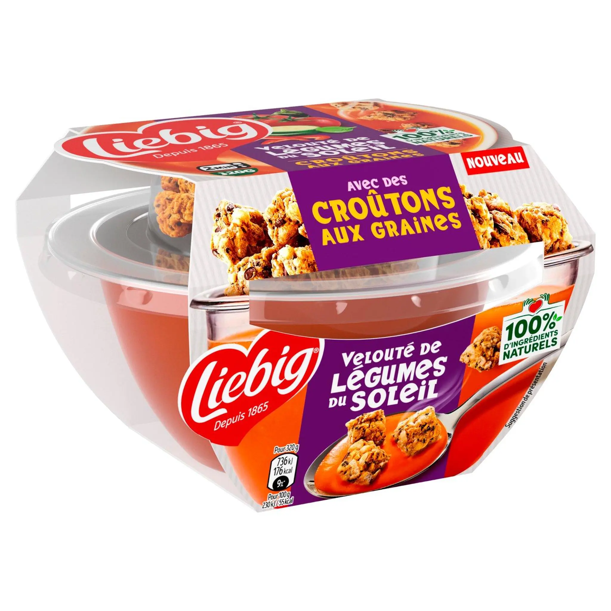 LIEBIG Soupe velouté de légumes du soleil avec croûtons aux graines